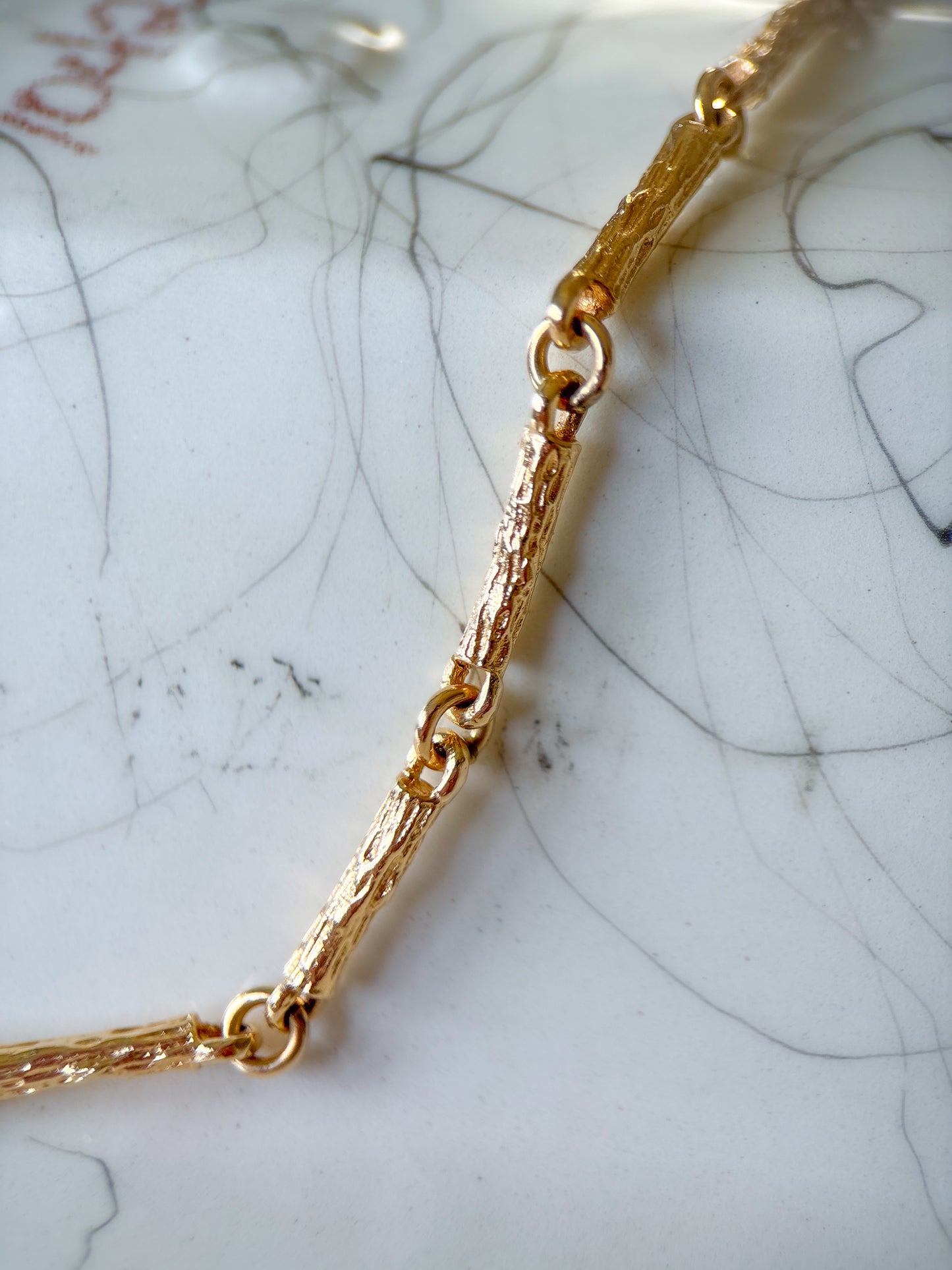 Vintage 14k Yellow Gold Bar Chain 20 Inch Necklace
