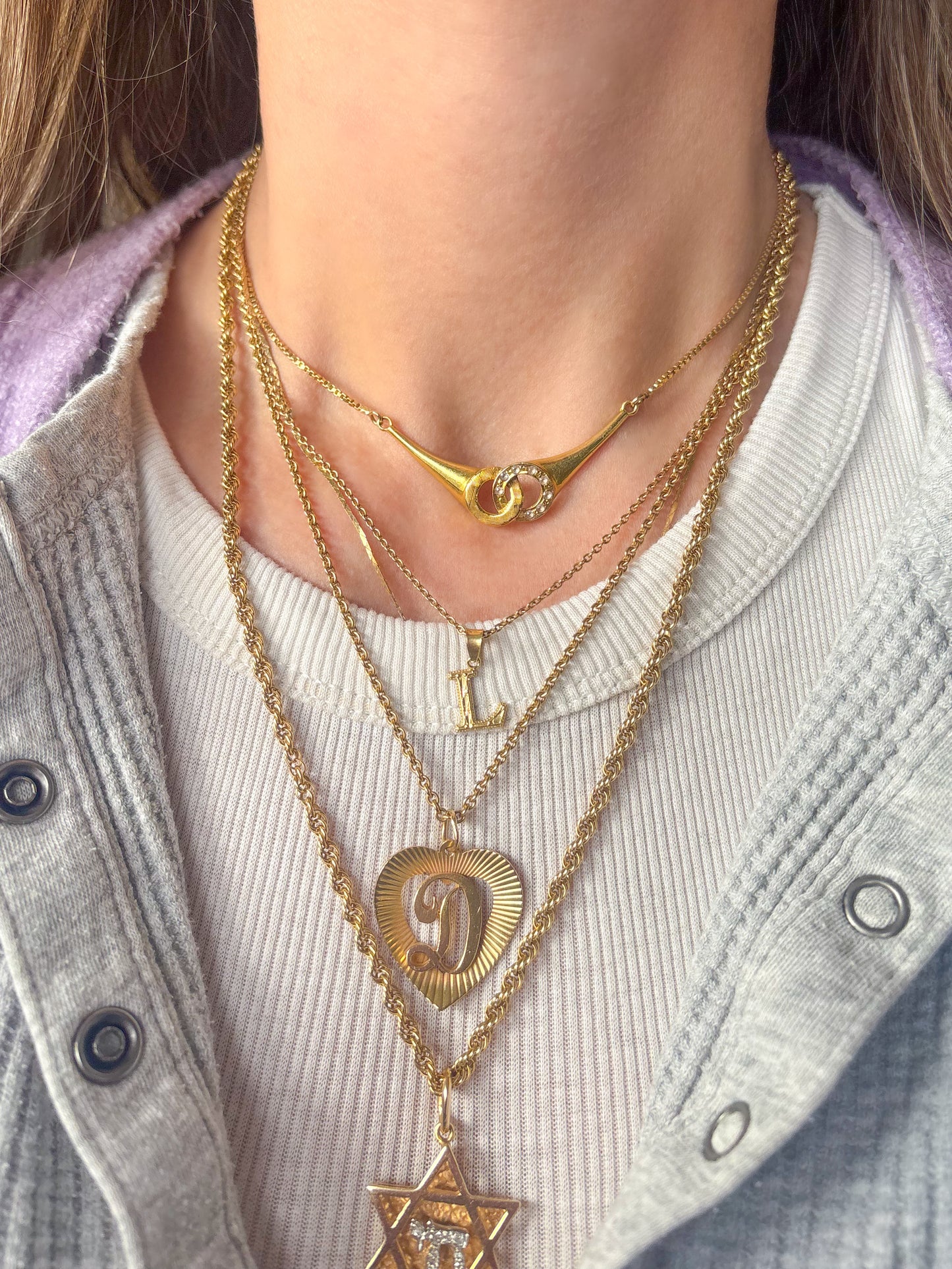 Vintage Letter "L" 14k Yellow Gold Charm