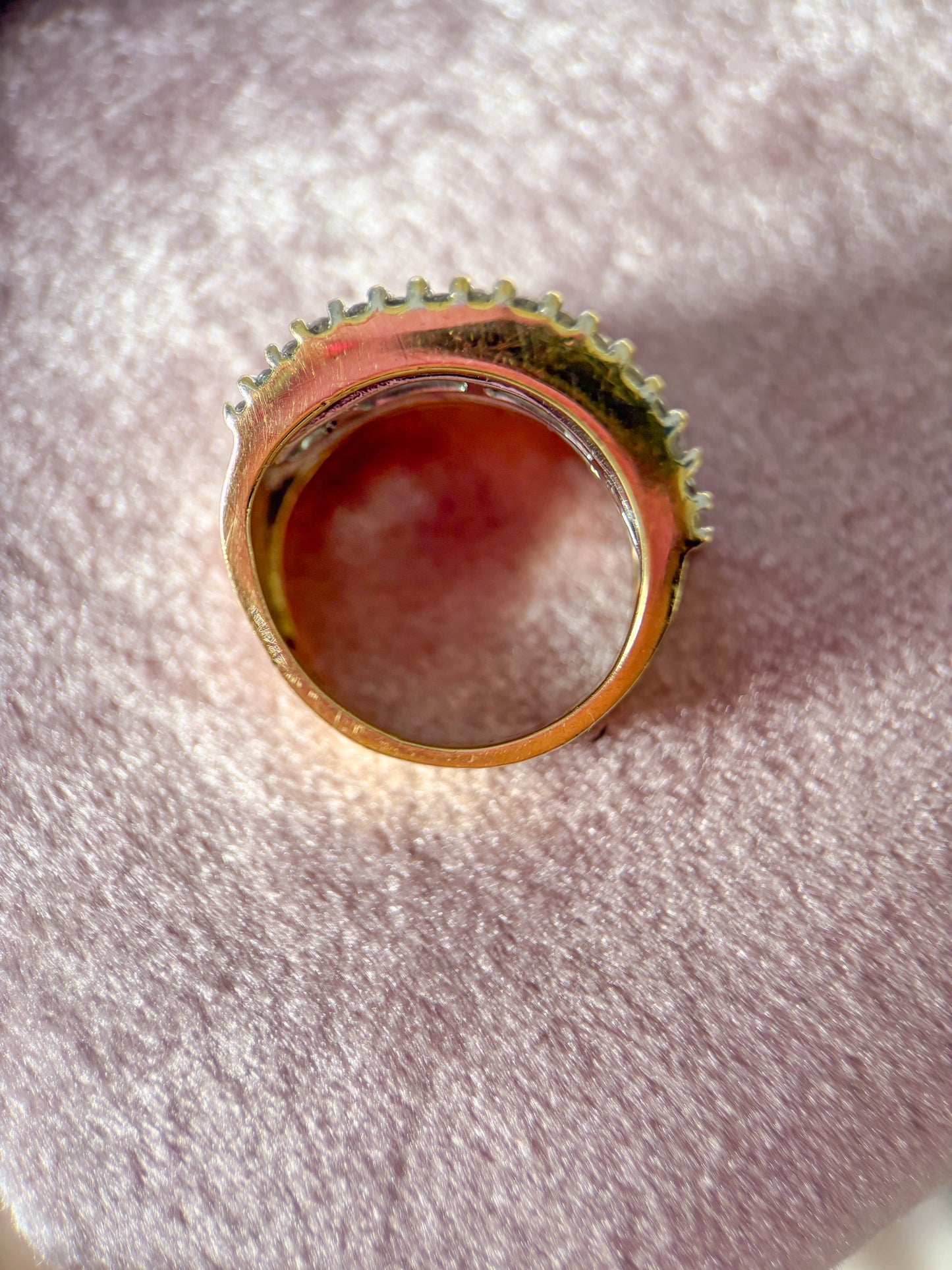 Vintage Natural Diamond 10k Yellow Gold Statement Ring