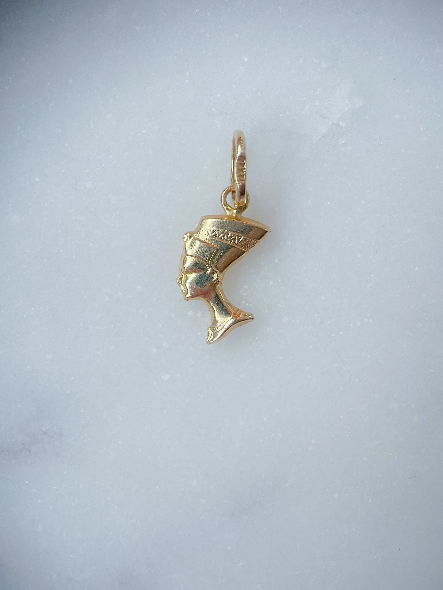 Vintage Nefertiti 14k Yellow Gold Mini Charm
