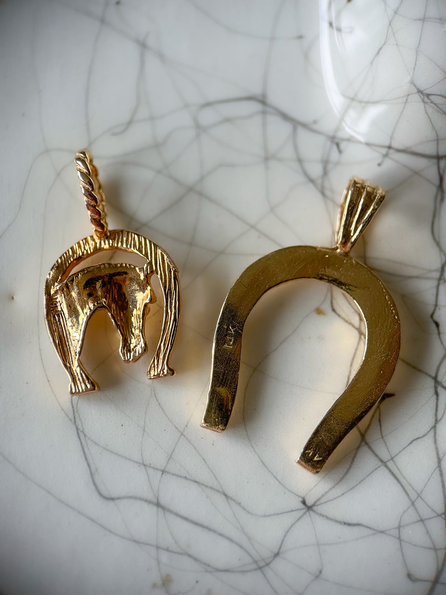 Vintage Horseshoe 14k Yellow Gold Charm