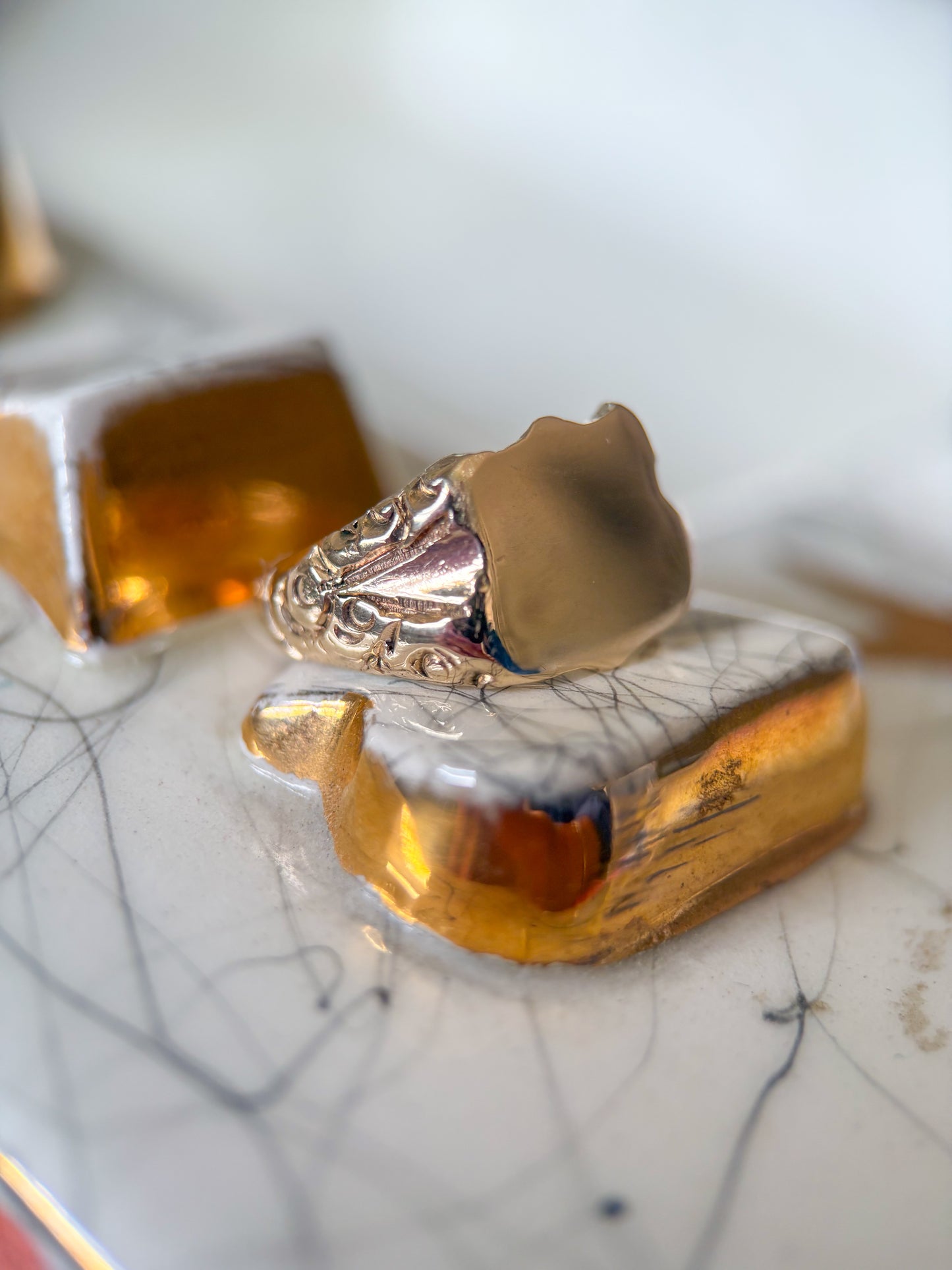 Vintage Signet 14k Yellow Gold Ring