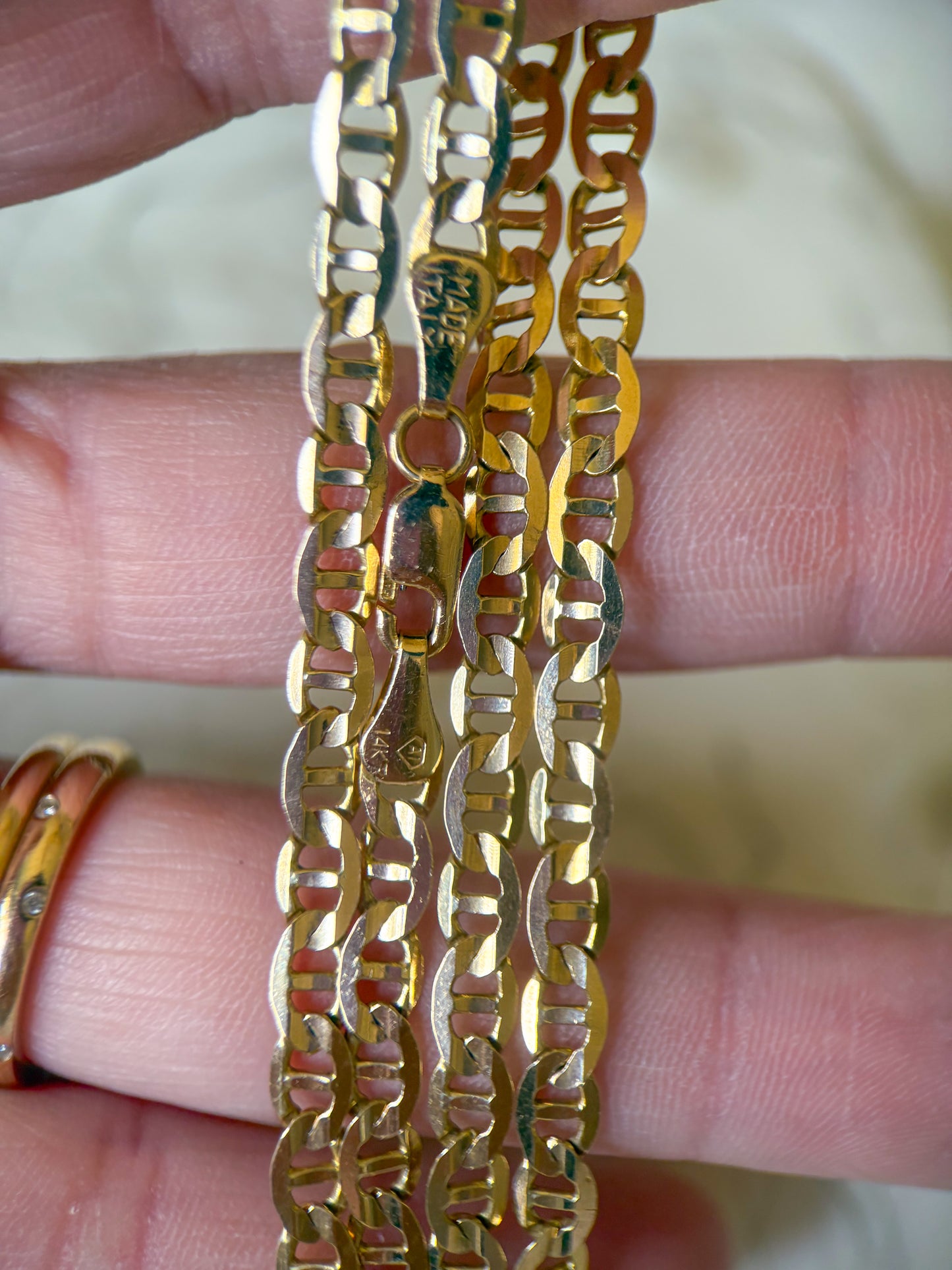 Vintage Mariner 14k Yellow Gold Chain 19 Inch Necklace