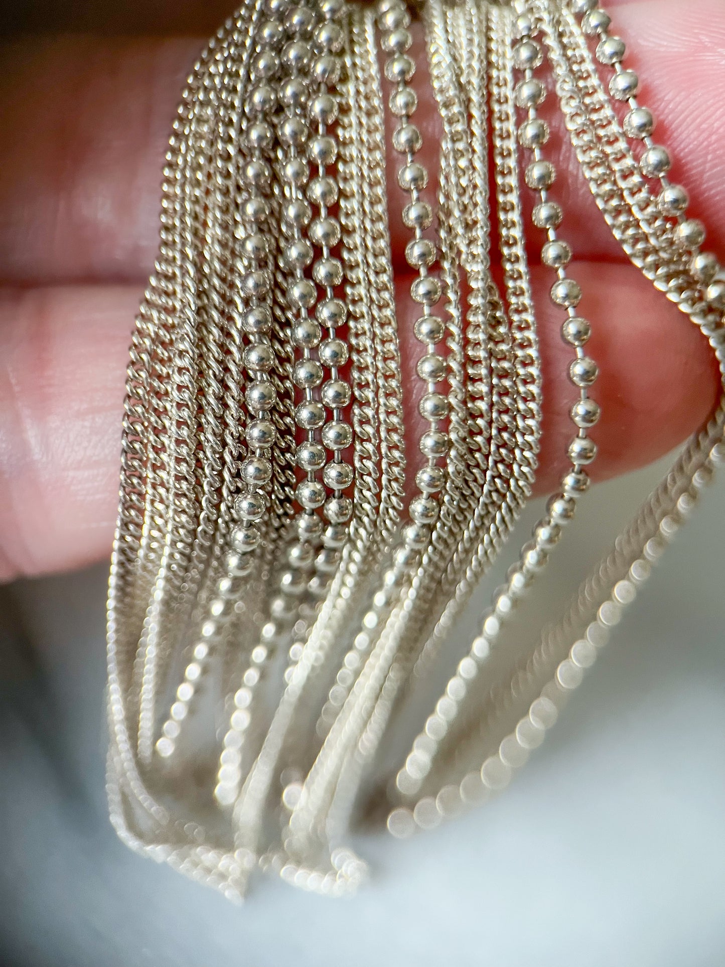 Vintage Sterling Silver Multiple Chain 7 Inch Bracelet, circa 1990s