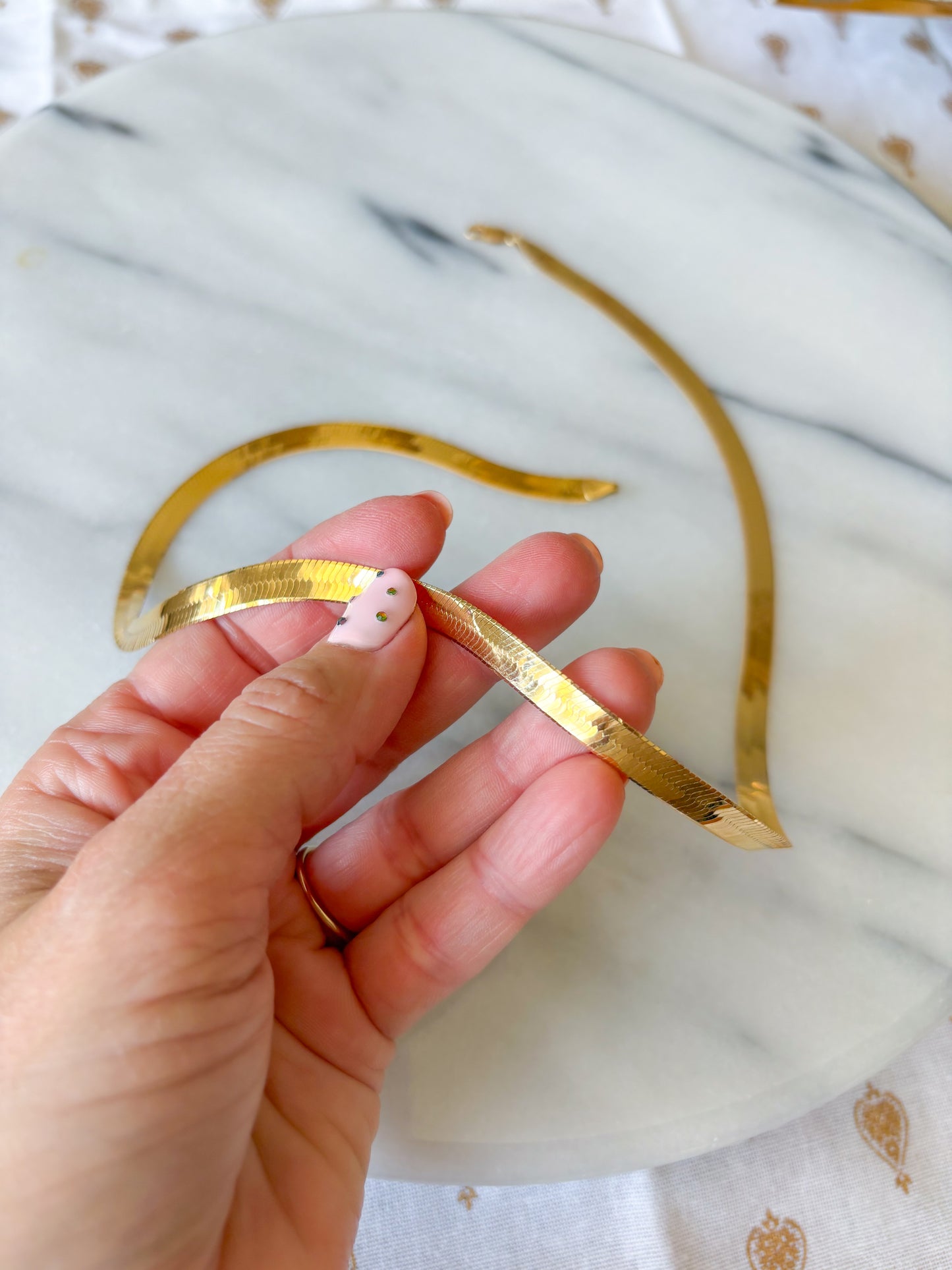 Vintage Omega Slider 14k Yellow Gold 20 Inch Necklace