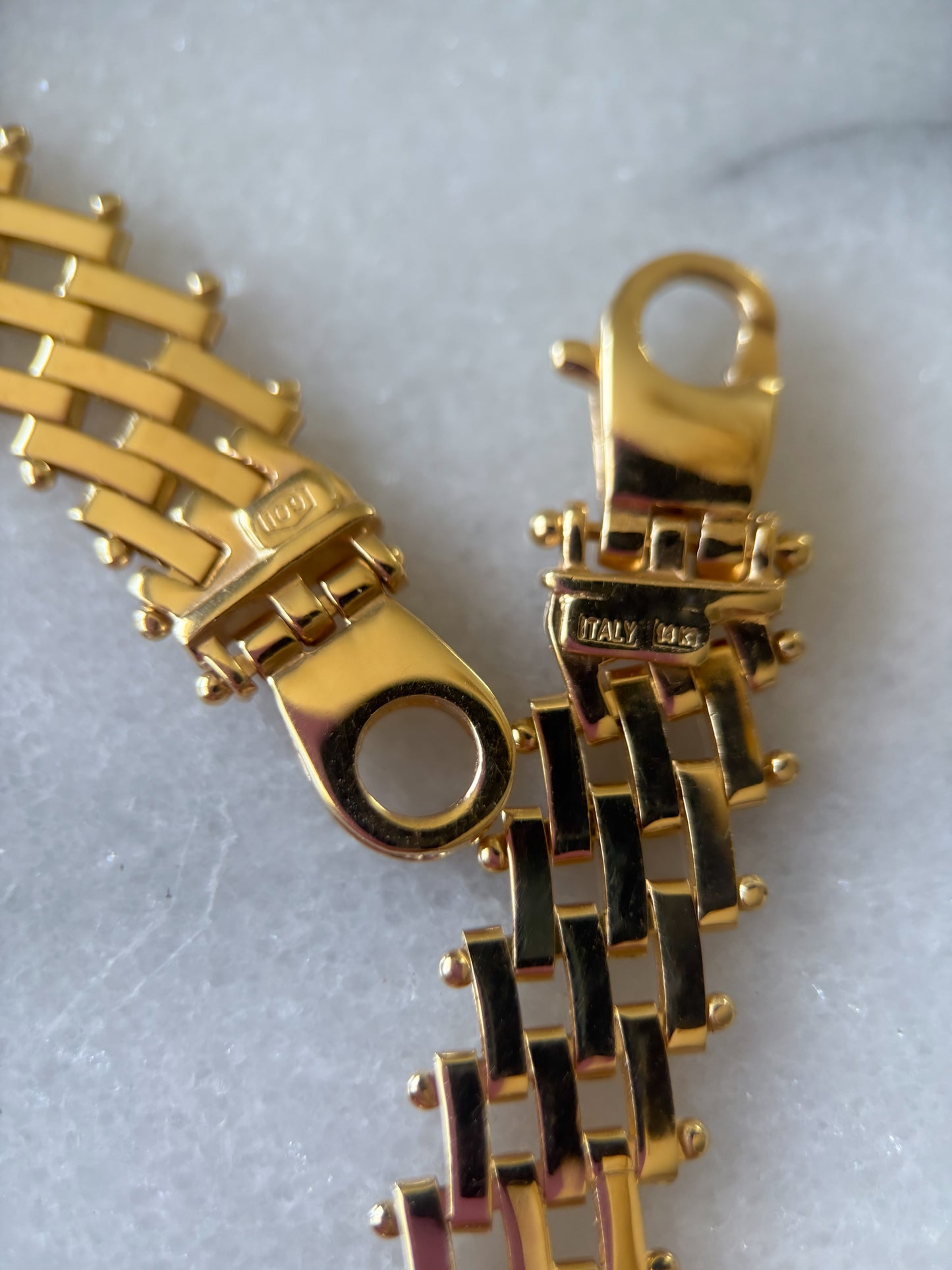 Vintage Thick Link 14k Yellow Gold 17 Inch Chain Necklace