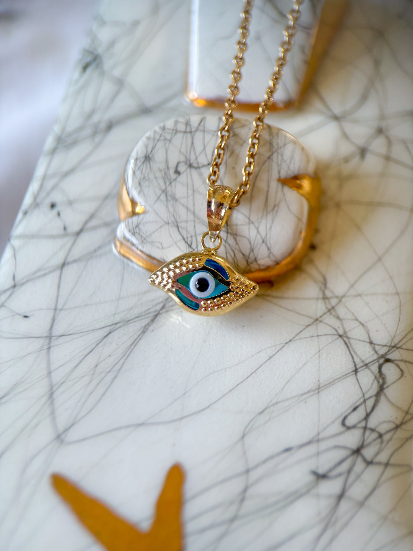 Evil Eye 14k Yellow Gold Charm