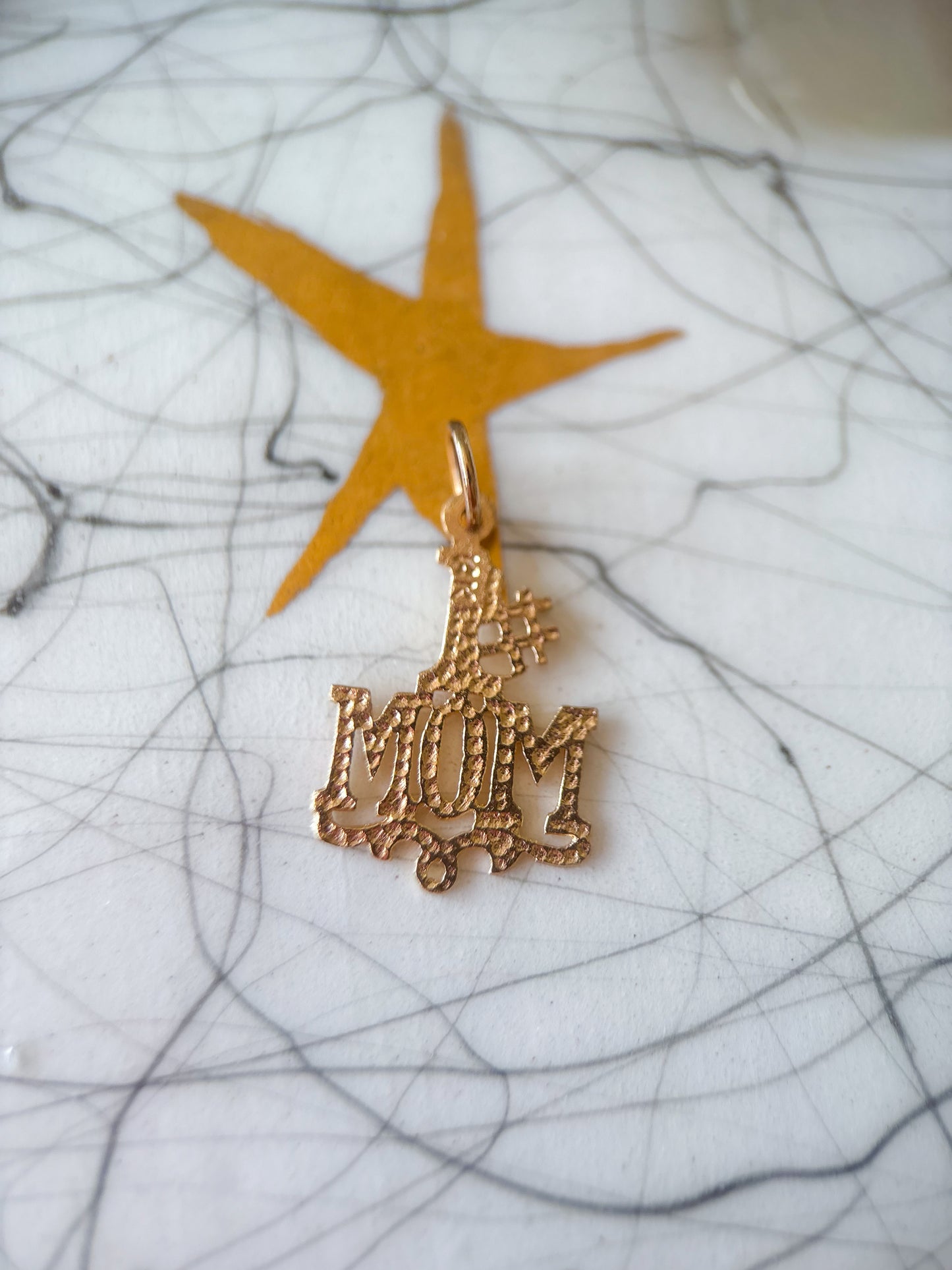 Vintage "#1 Mom" 10k Yellow Gold Charm