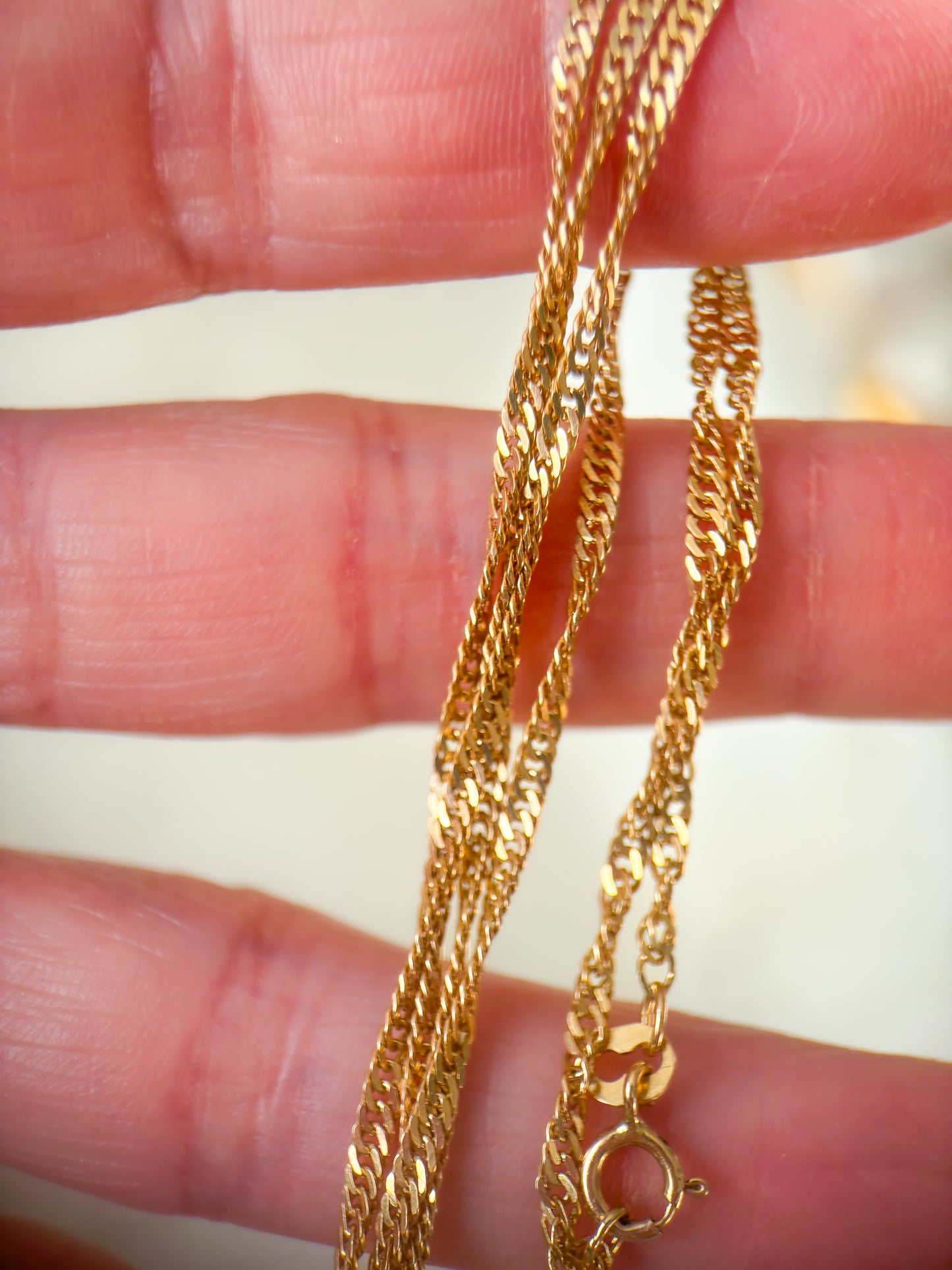 Vintage Twisted Curb Chain 10k Yellow Gold 24 Inch Necklace