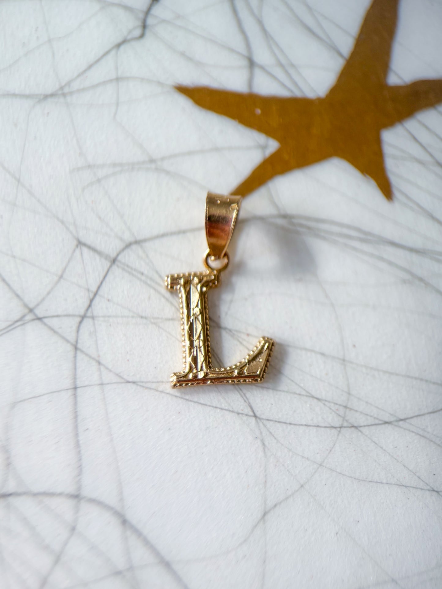Vintage Letter "L" 14k Yellow Gold Charm