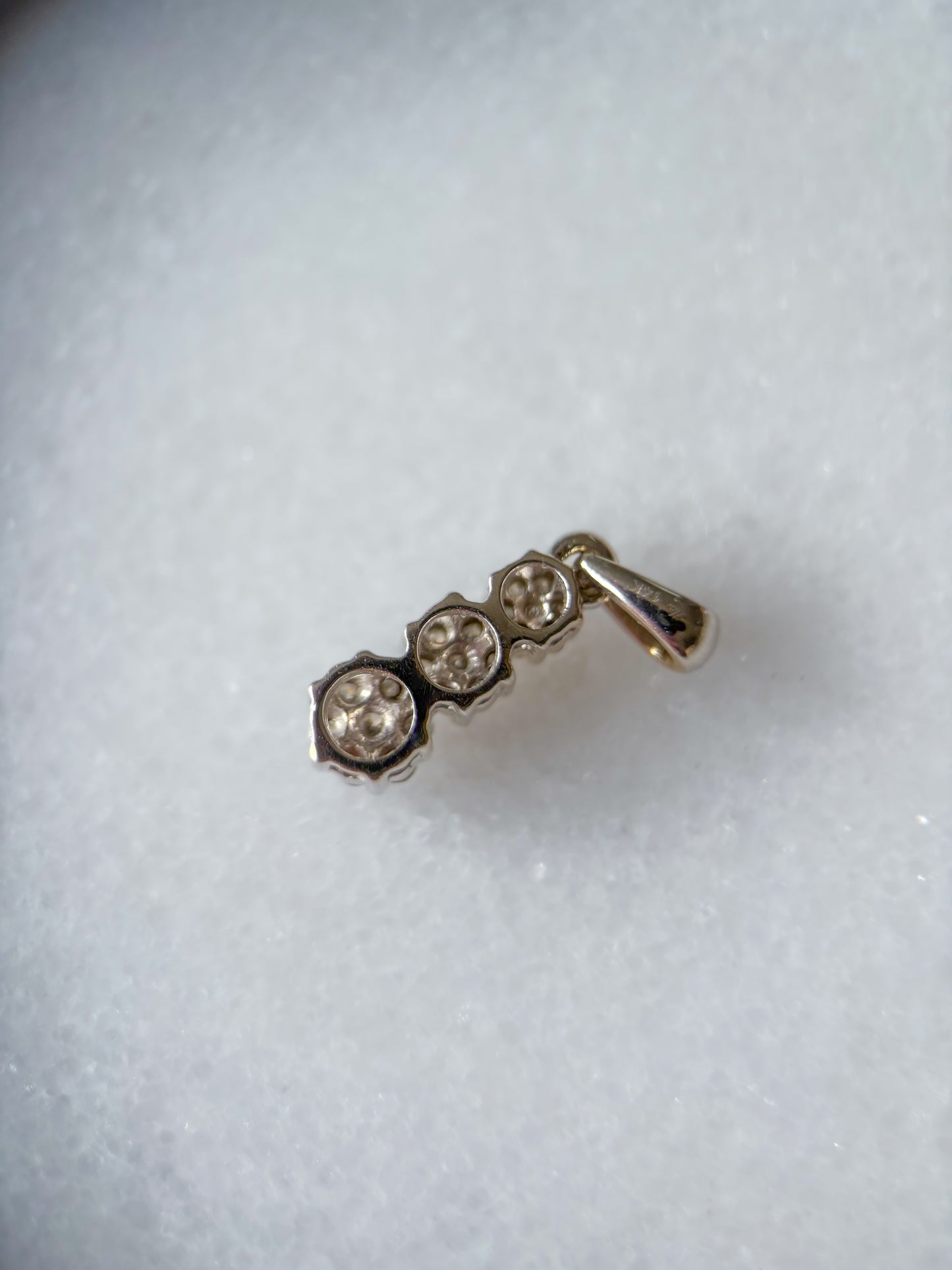 Vintage Natural Diamond Drop 14k White Gold Charm