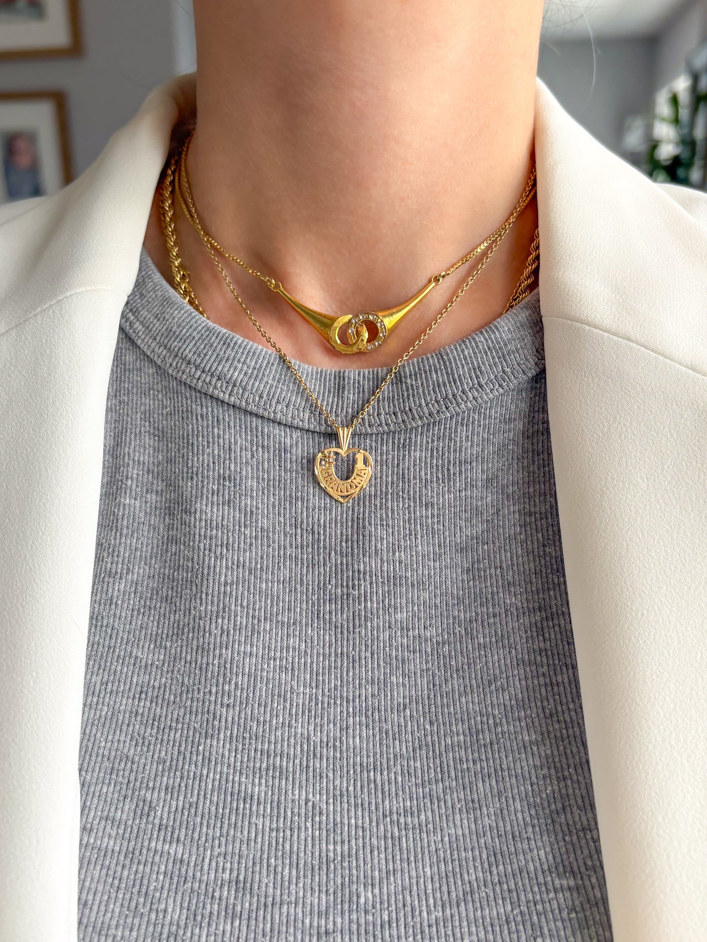 Vintage "#1 Grandma" 14k Yellow Gold Charm