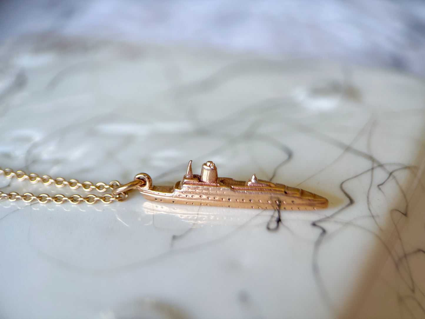 Vintage Ship 10k Yellow Gold Charm