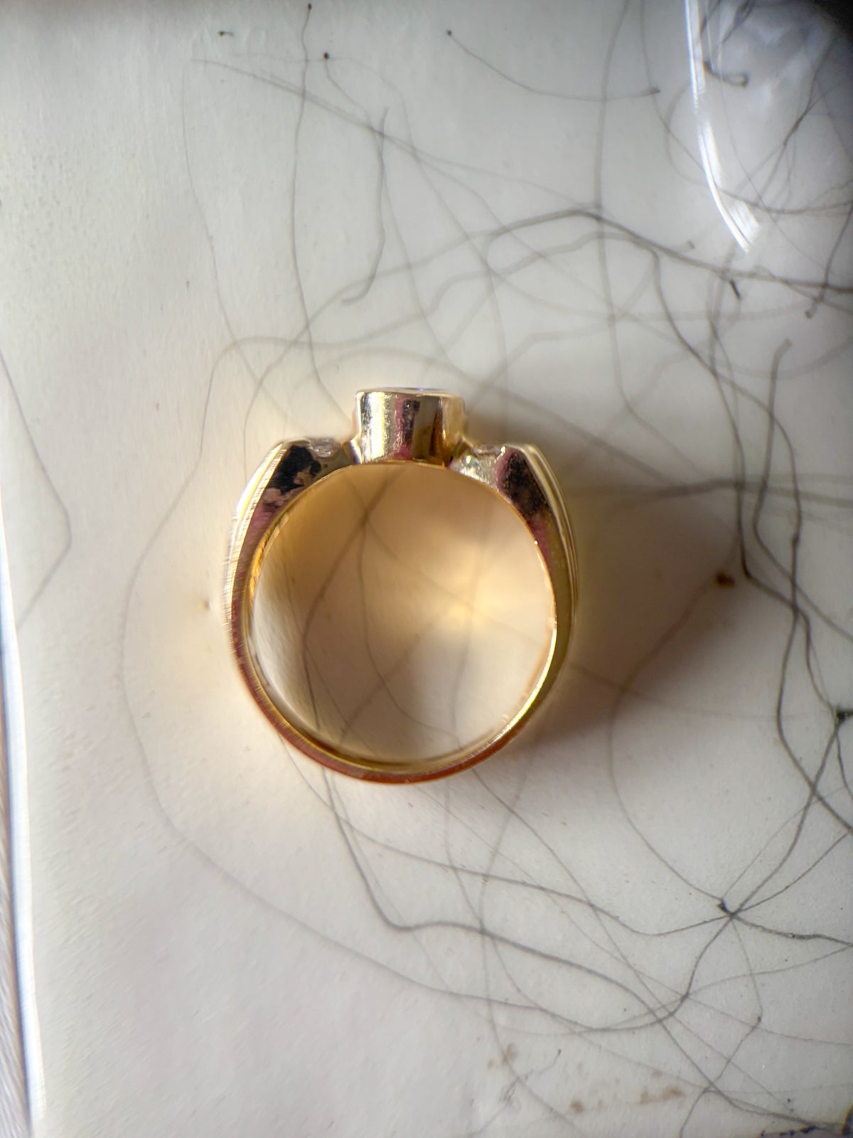 Vintage Natural Tanzanite and Natural Diamond 14k Yellow Gold Ring