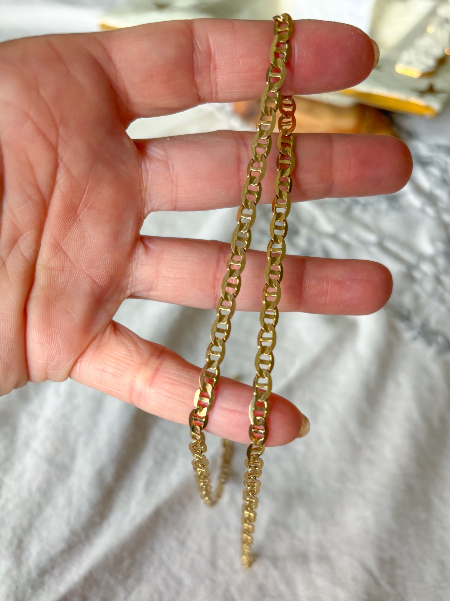 Vintage Mariner 14k Yellow Gold Chain 19 Inch Necklace