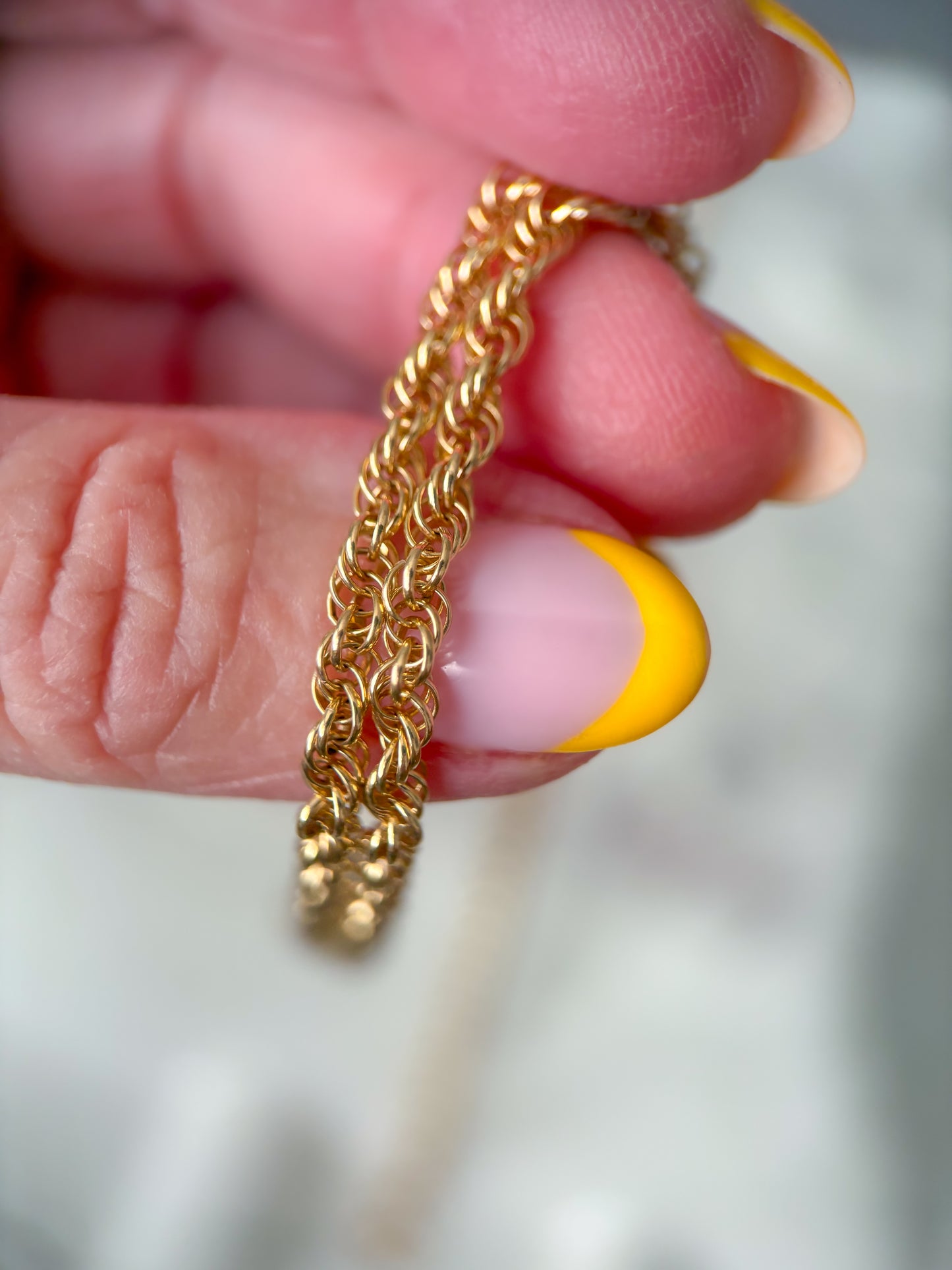 Vintage Open Rope Chain 14k Yellow Gold 25 Inch Chain Necklace