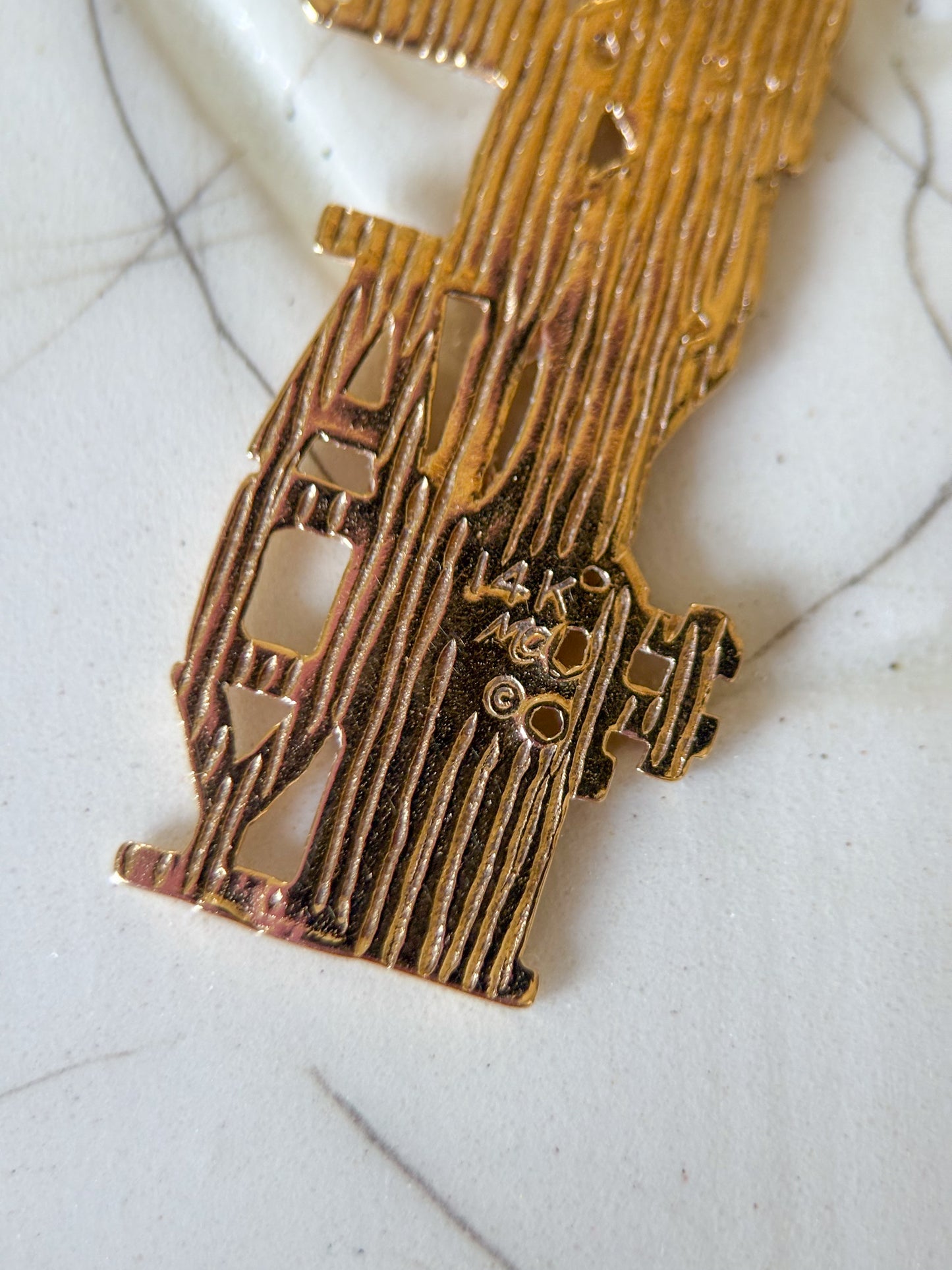 Vintage #1 Lady Liberty 14k Yellow Gold Charm