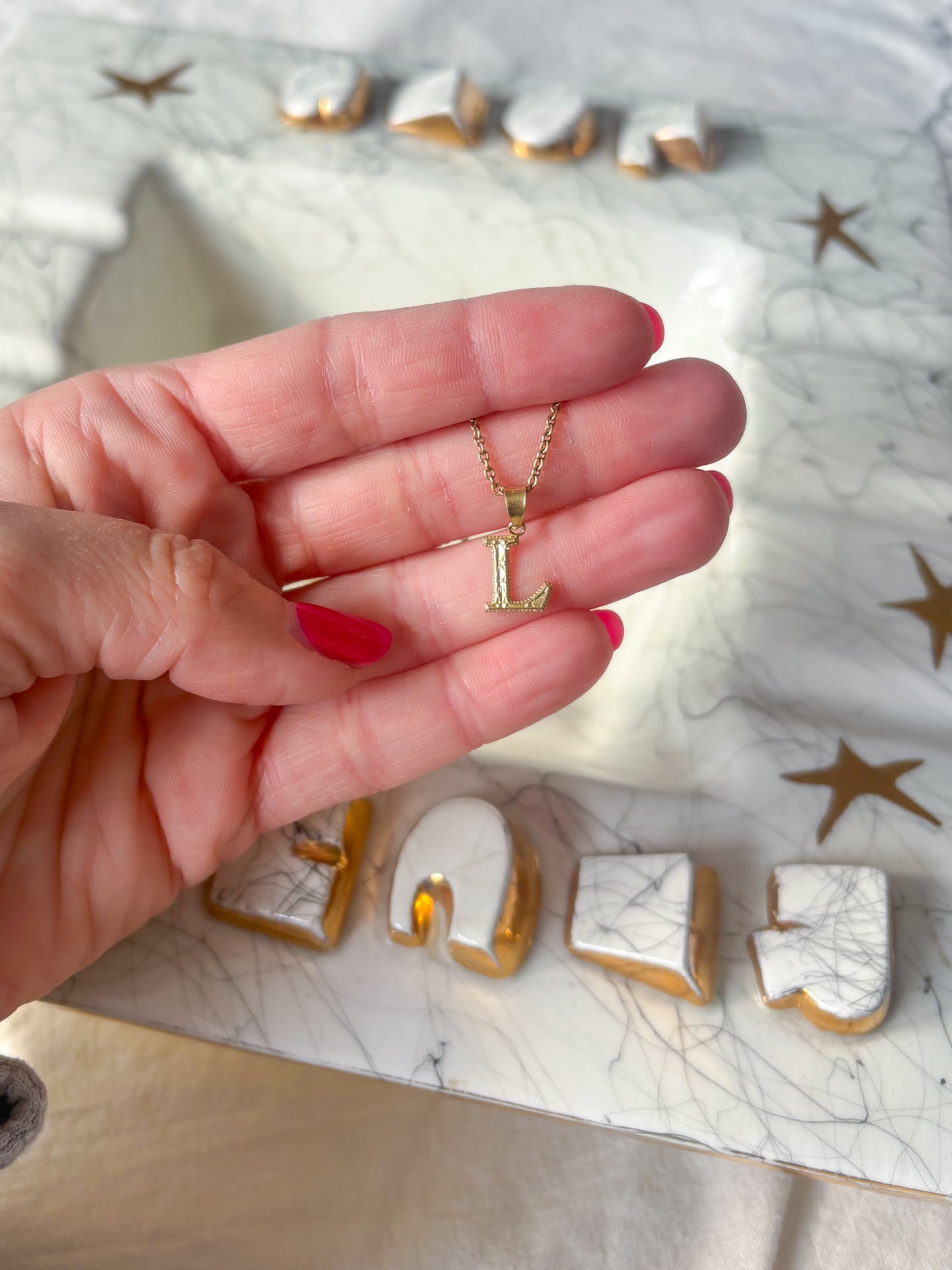 Vintage Letter "L" 14k Yellow Gold Charm