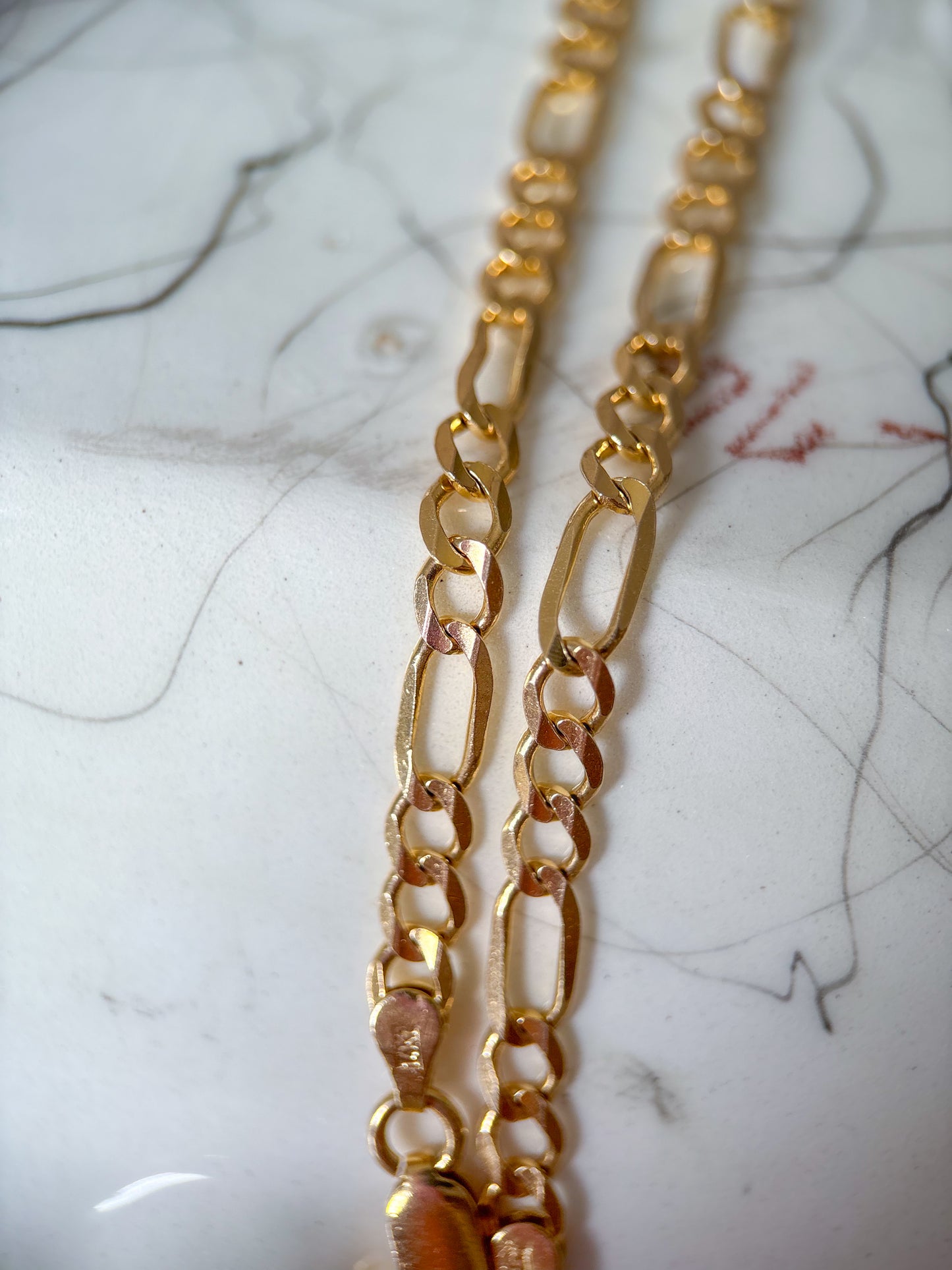 Vintage Figaro 14k Yellow Gold 16.25 Inch Necklace
