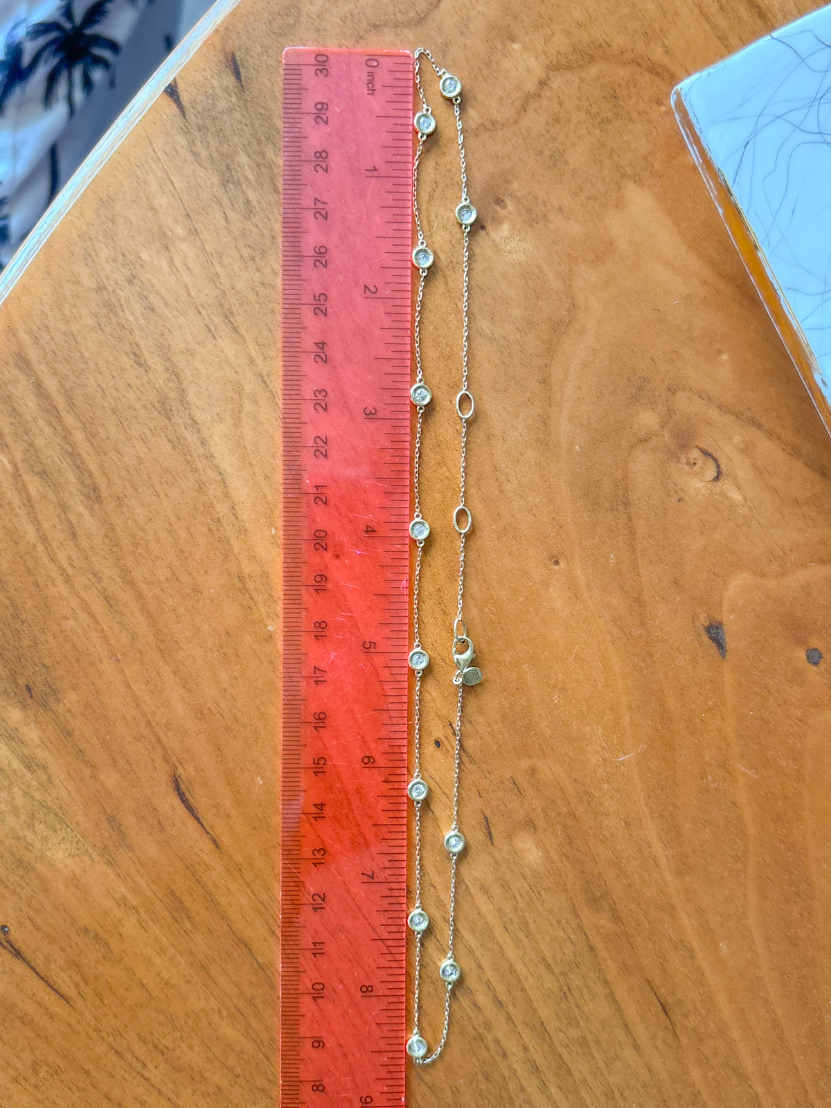 Vintage Natural Diamond by the Yard 18 Inch Chain Necklace in 14k Yellow Gold