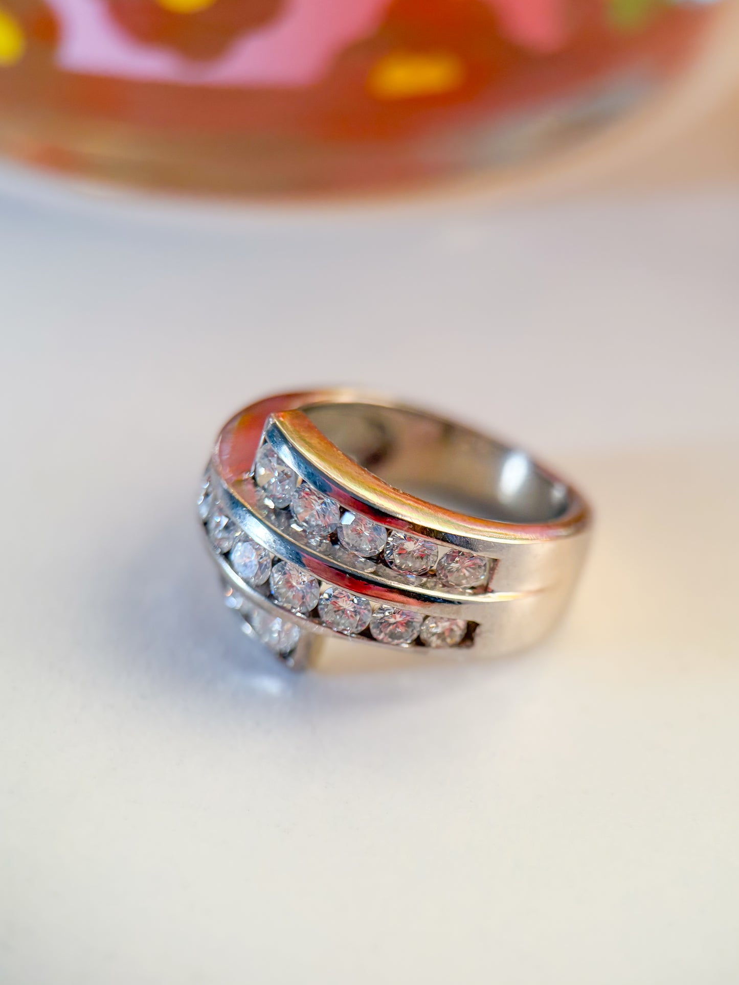 Vintage Natural Diamond 14k White Gold Ring