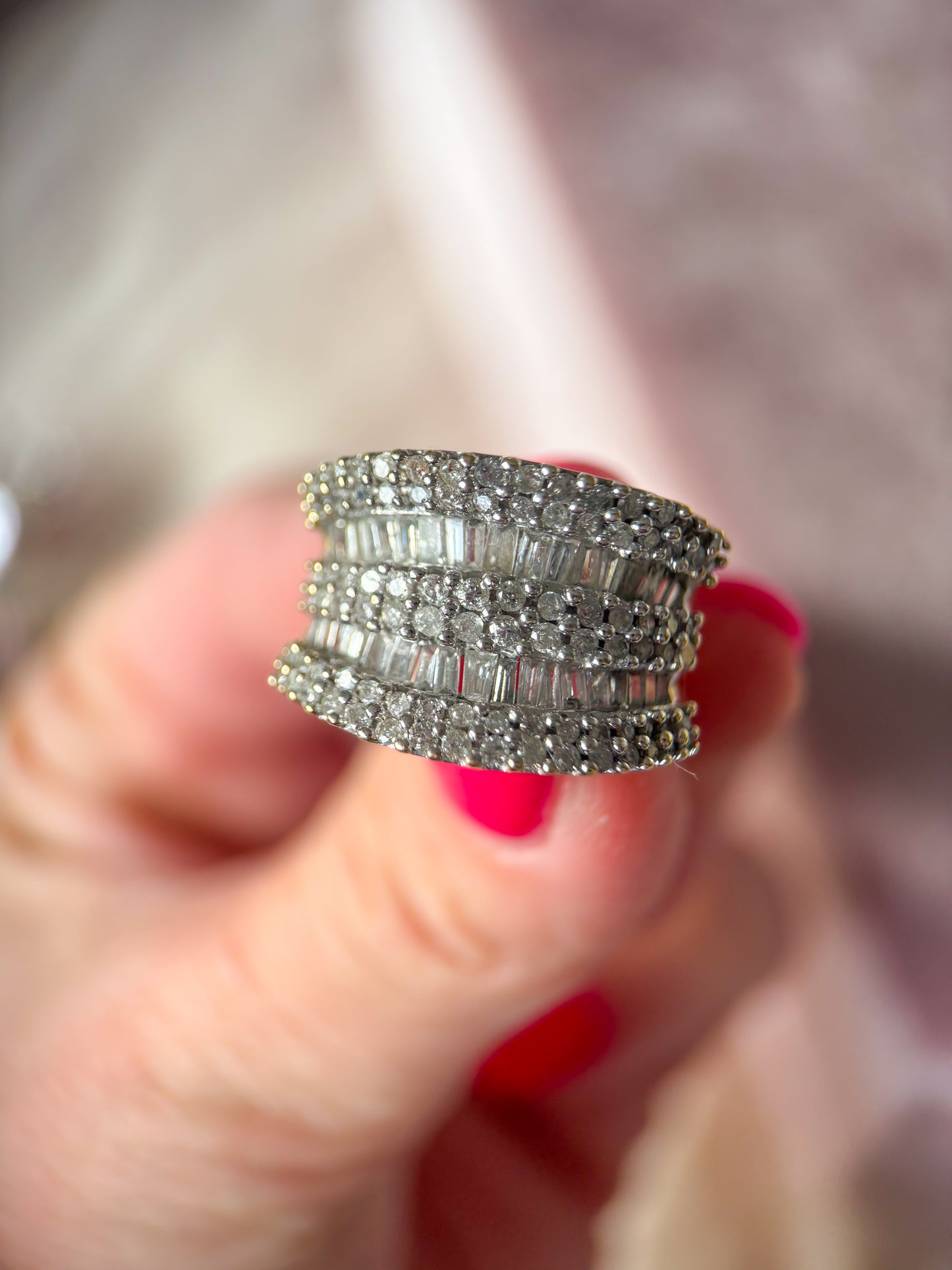 Vintage Natural Diamond 10k Yellow Gold Statement Ring