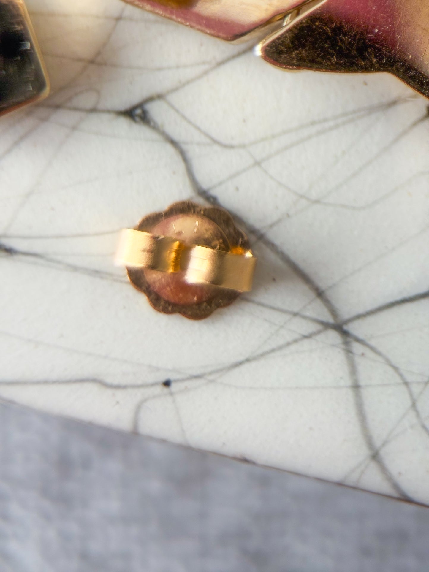 Vintage XOXO Drop 14k Yellow Gold Stud Earrings