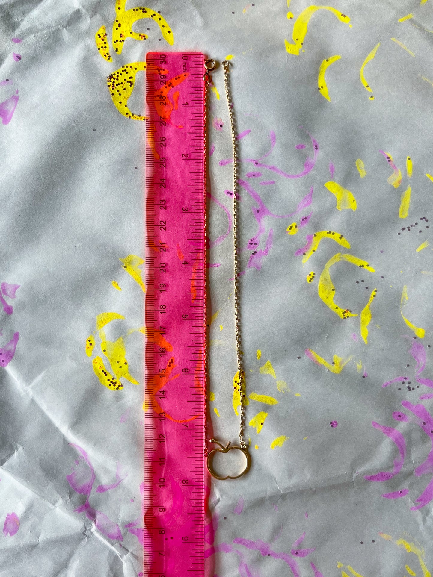 Vintage 14k Apple Charm on 10k Chain Necklace