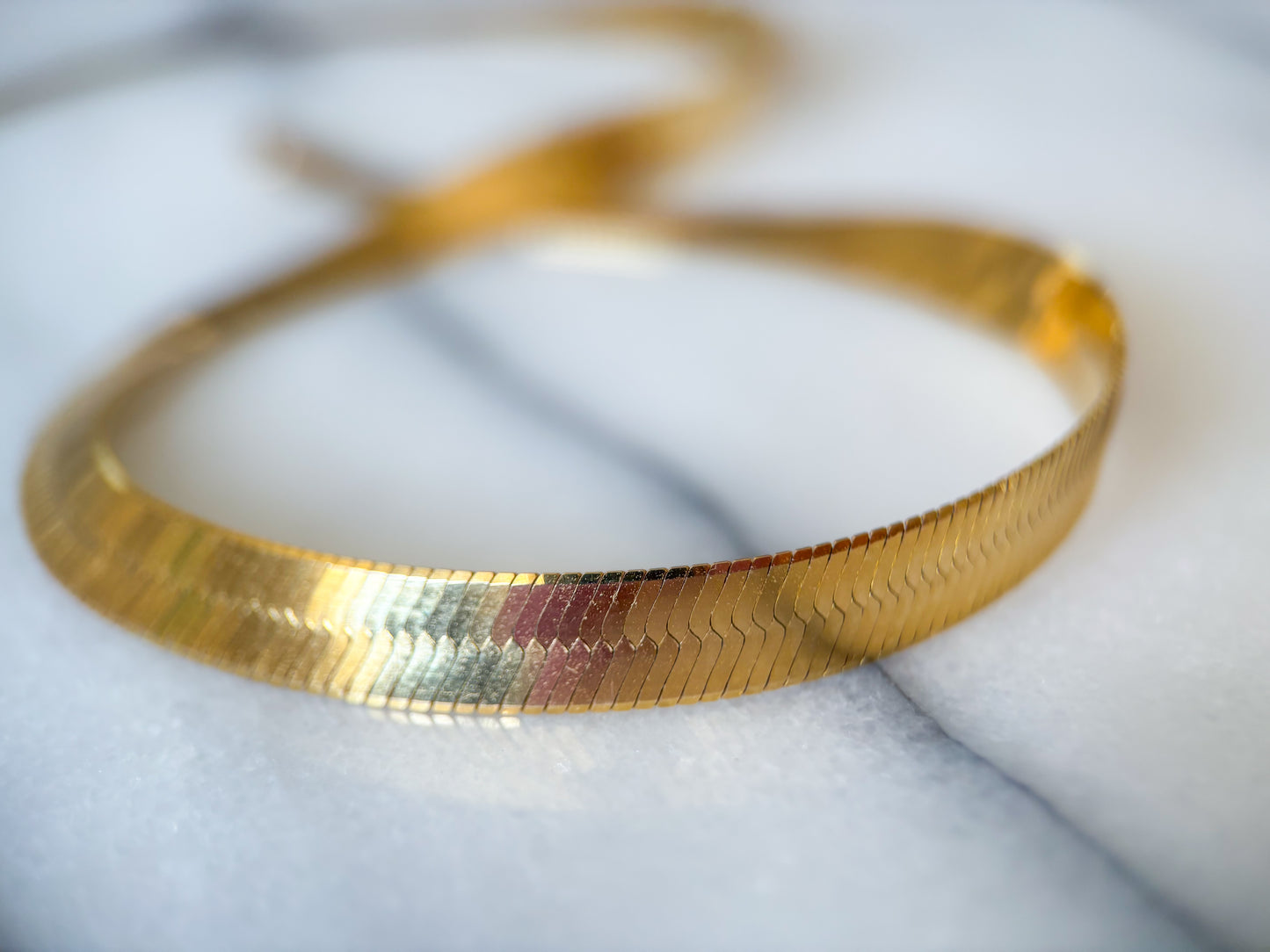 Vintage Omega Slider 14k Yellow Gold 20 Inch Necklace