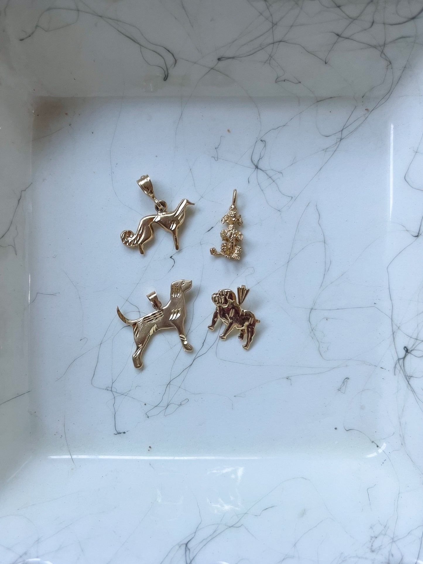 Vintage Hound 14k Yellow Gold Dog Charm