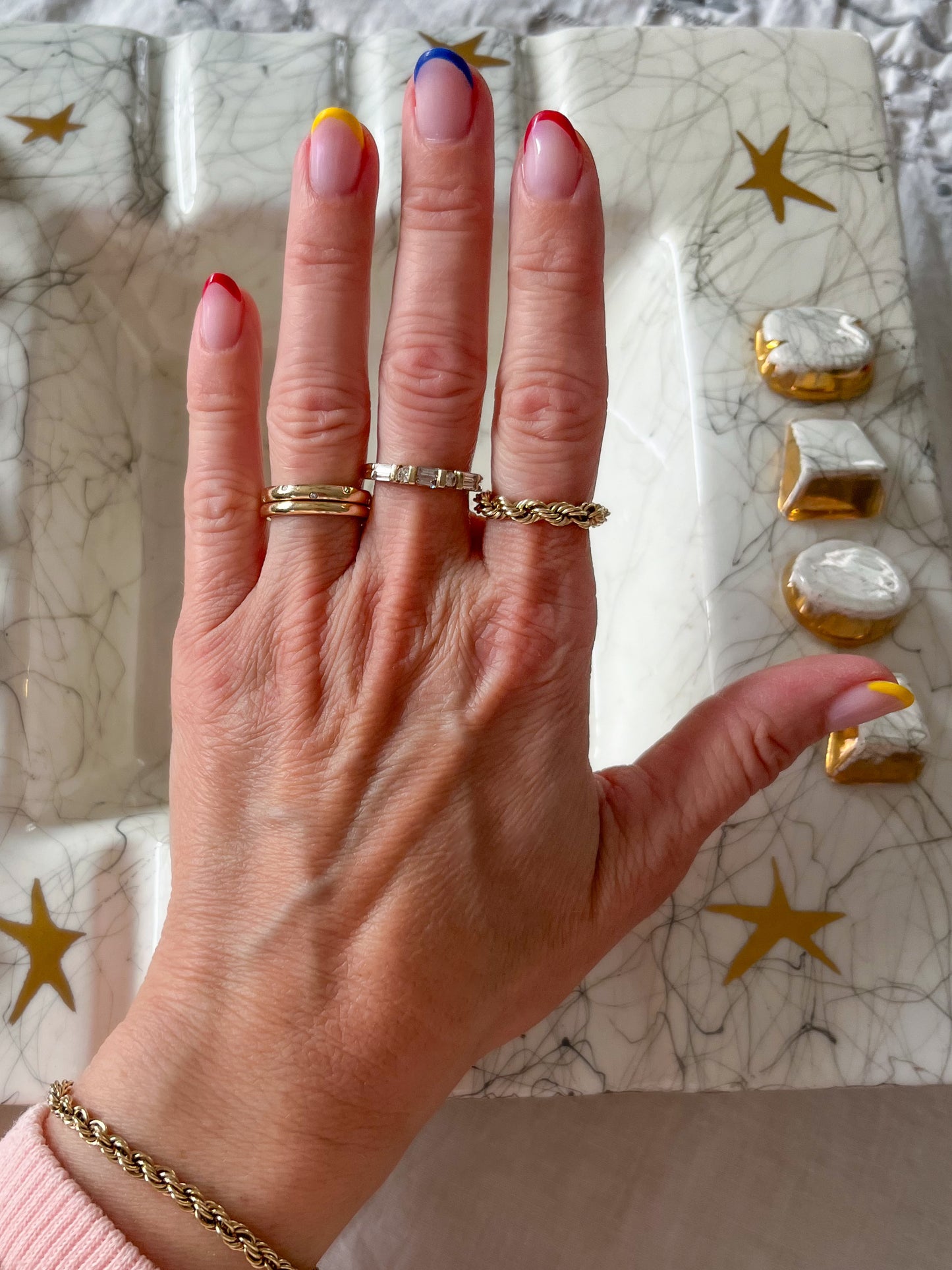 Vintage Rope Chain 14k Yellow Gold Ring