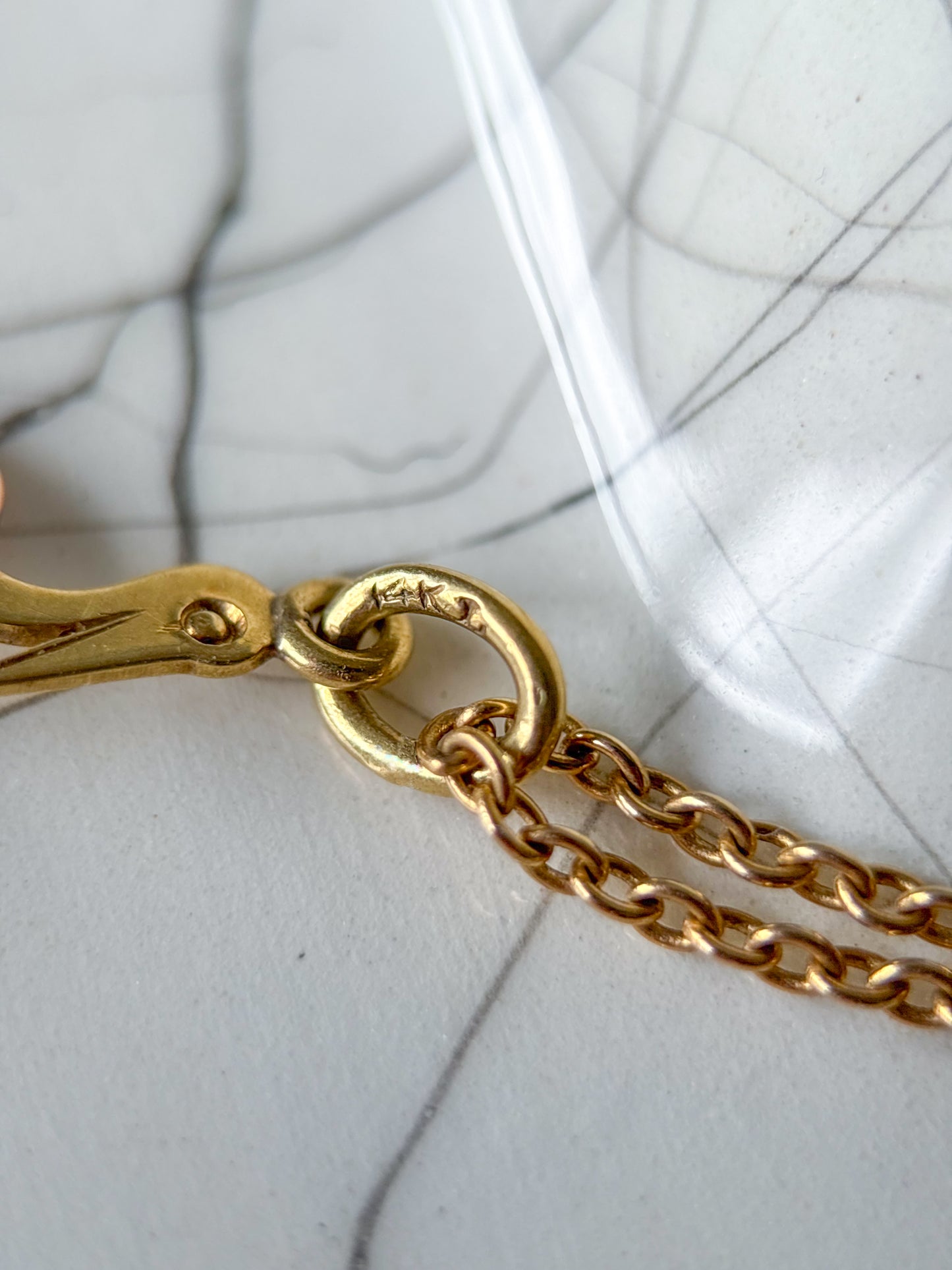 Vintage Mini Stork 14k Yellow and Rose Gold Charm