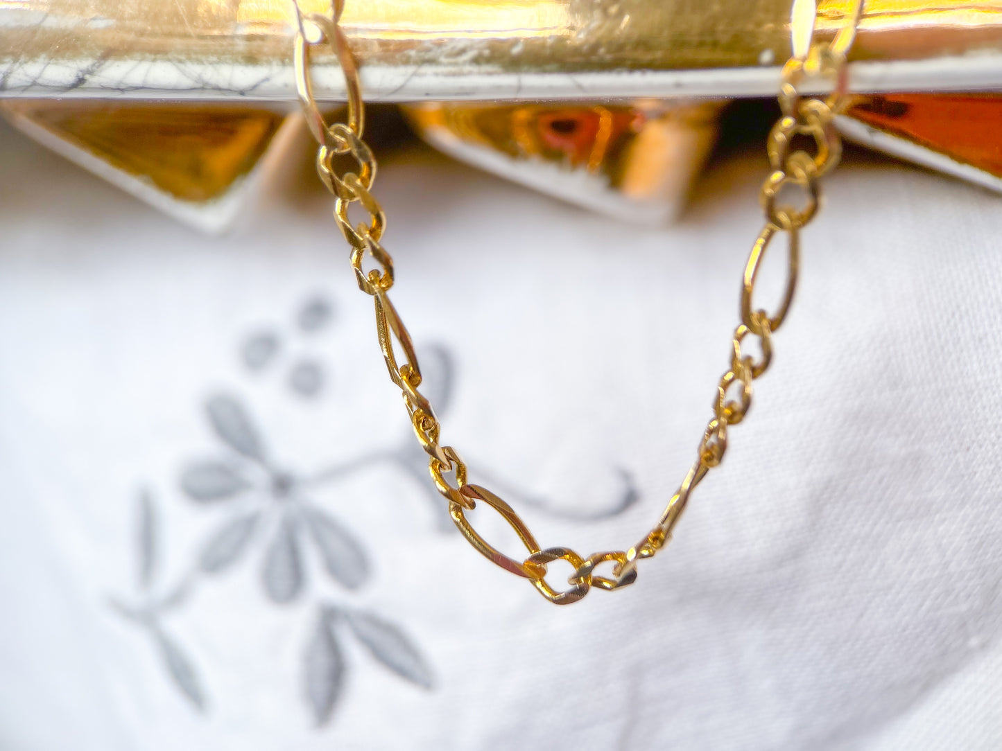 Vintage Figaro 14k Yellow Gold 20 Inch Necklace
