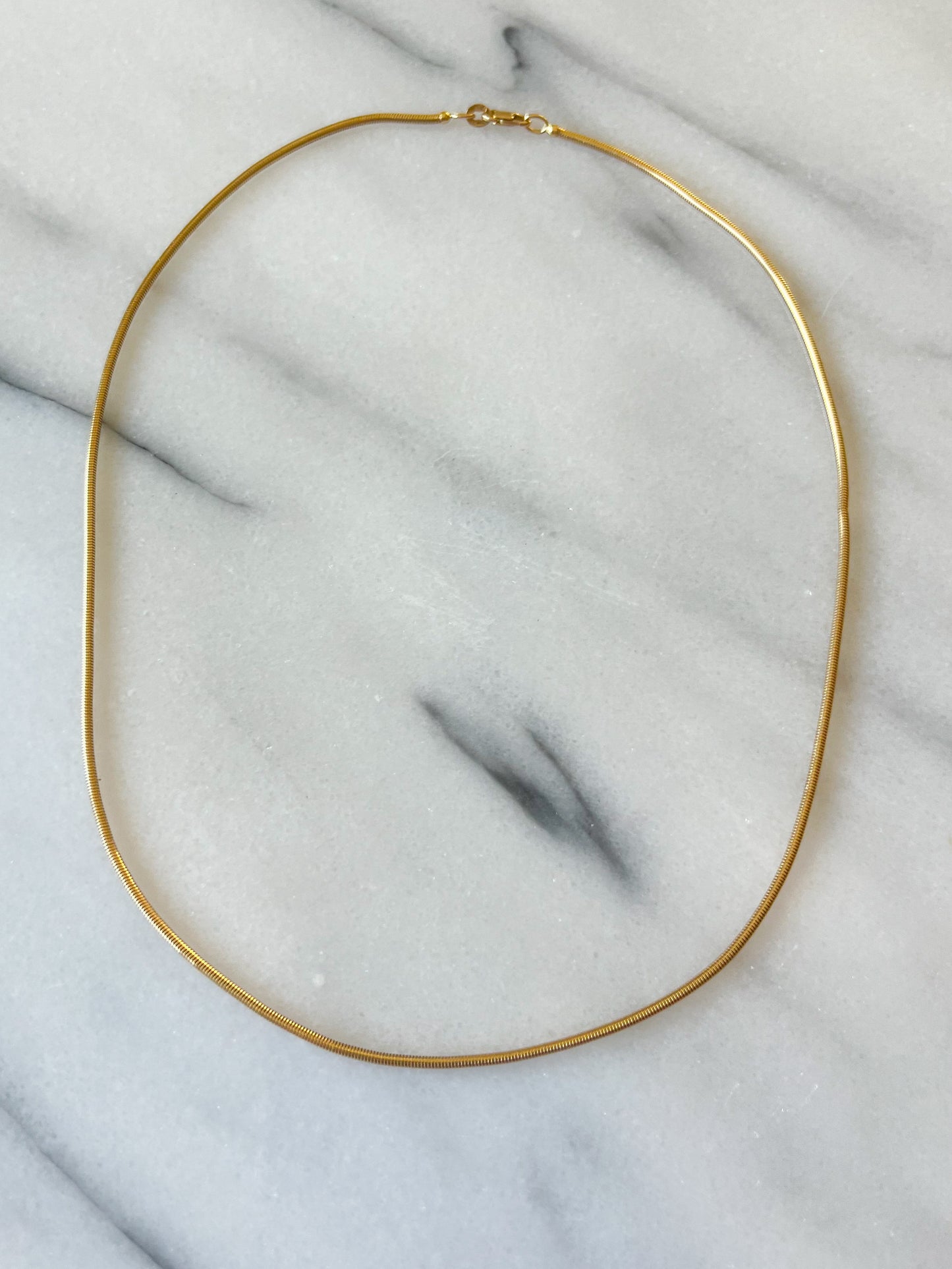 Vintage Snake Chain 14k Yellow Gold 18 Inch Necklace