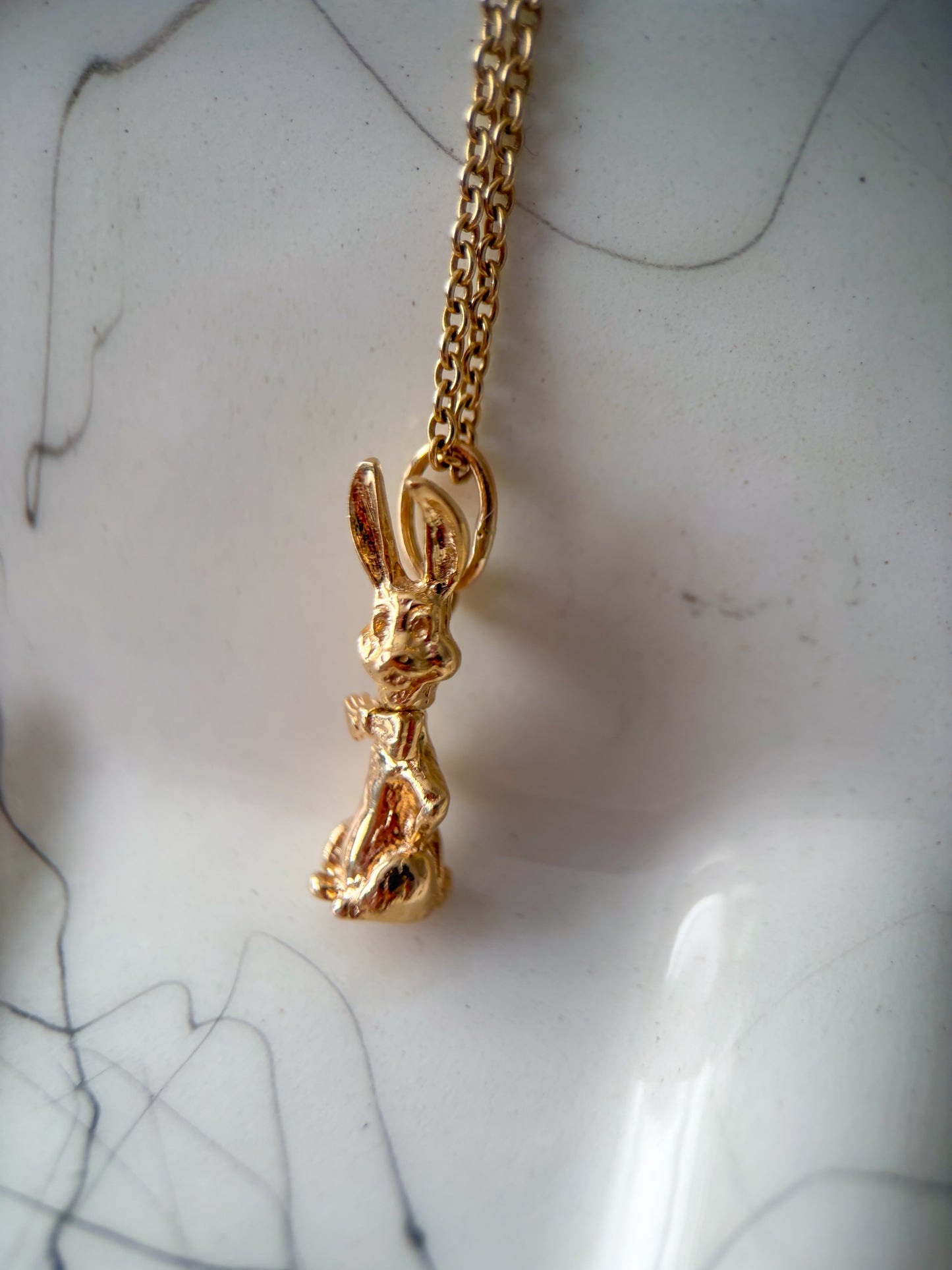 Vintage Bunny Rabbit with Moveable Head 14k Yellow Gold Charm