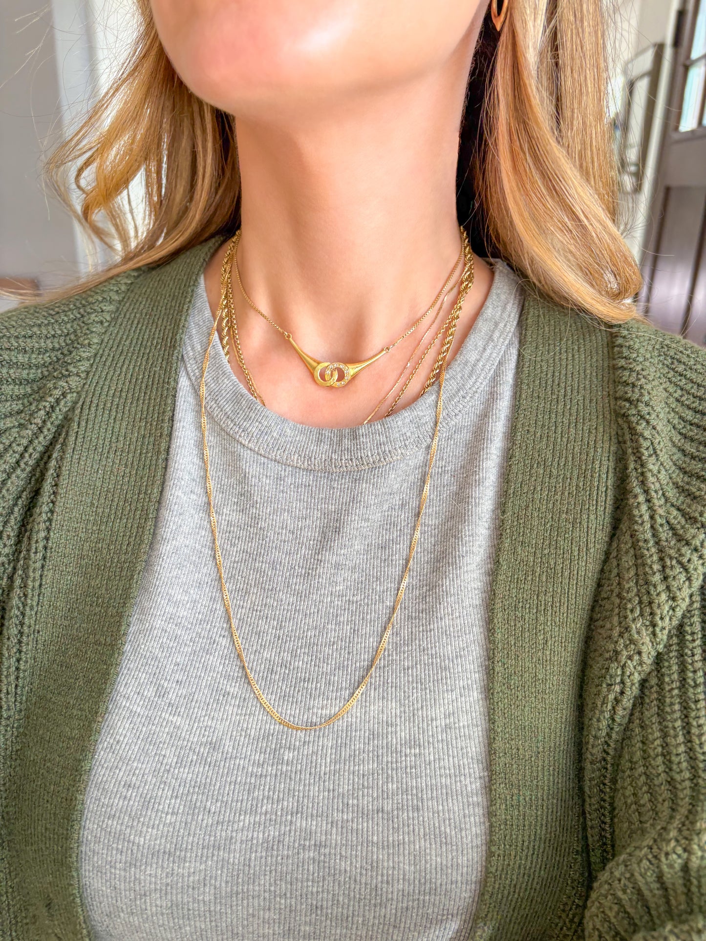 Vintage Twisted Curb Chain 10k Yellow Gold 24 Inch Necklace