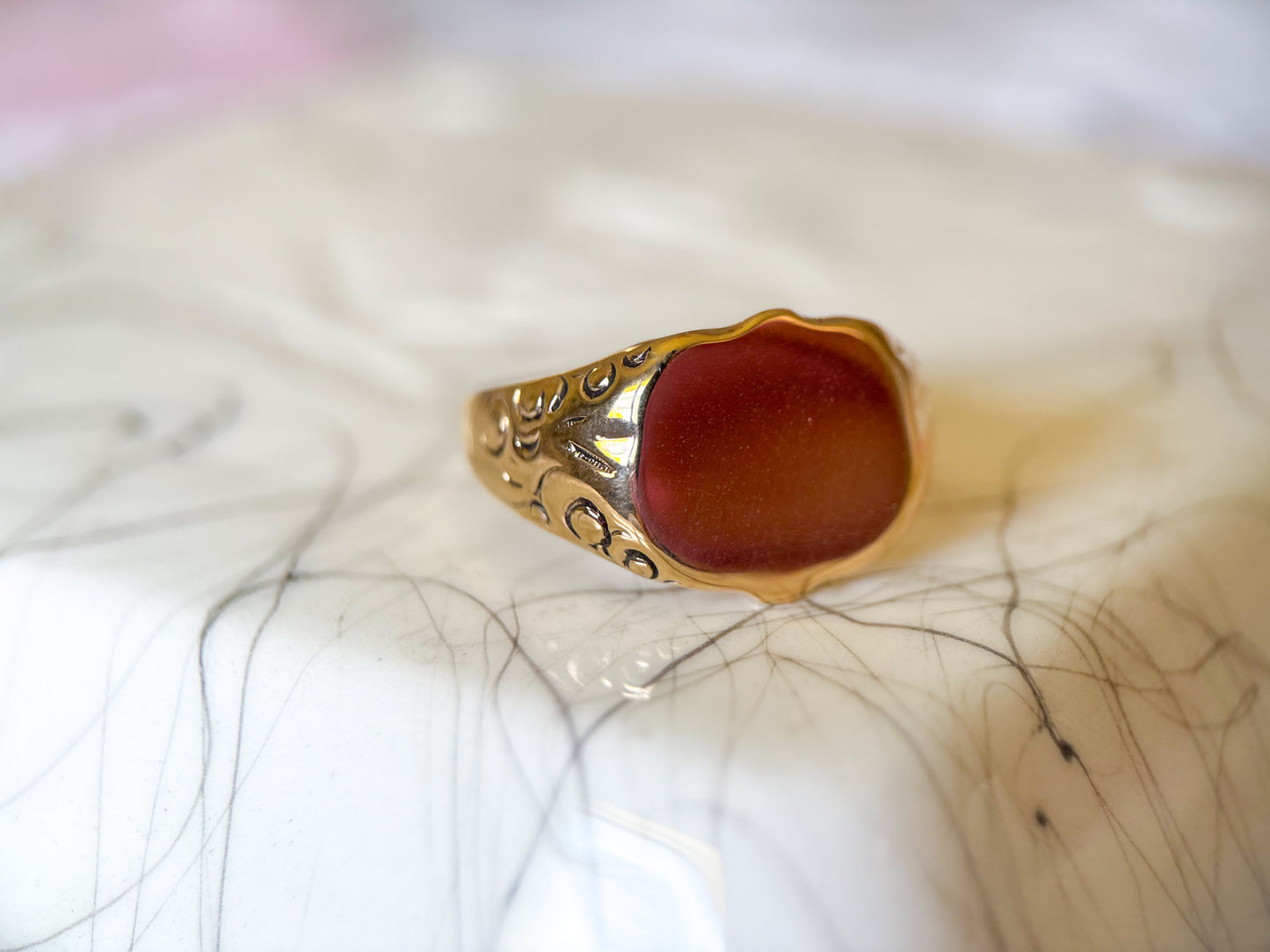Vintage Large Signet 14k Yellow Gold Ring