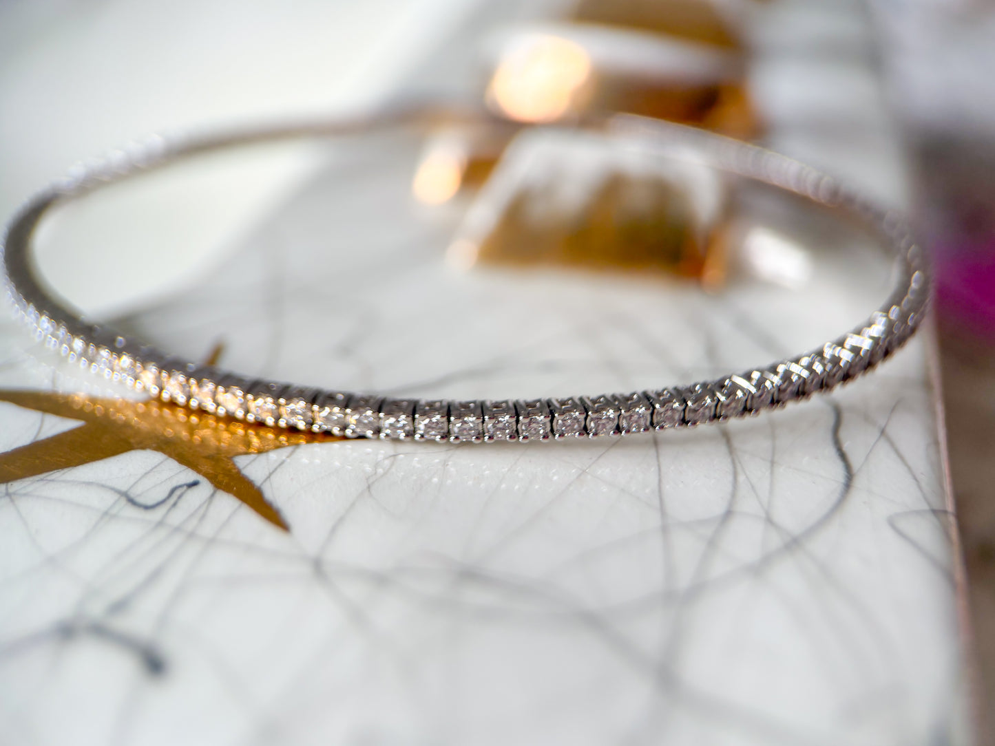 Natural Diamond Flex 7 Inch Tennis Bangle