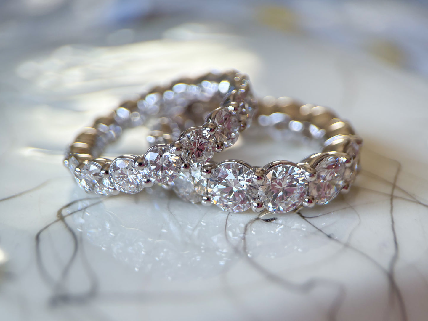 Lab Grown Diamond 14k White Gold Round 9 Carat Eternity Band