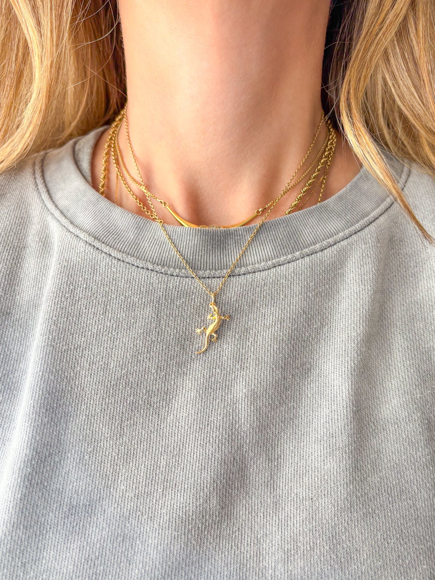 Vintage Lizard 14k Yellow Gold Charm