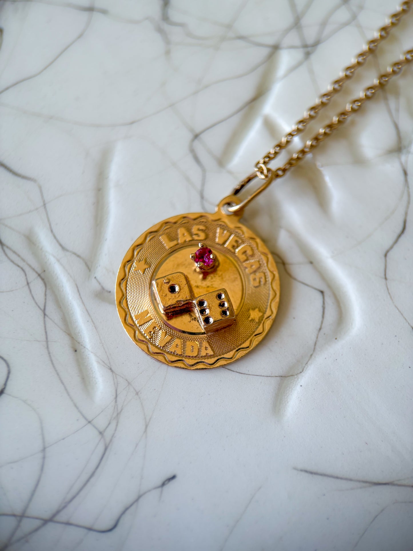 Vintage Las Vegas 14k Yellow Gold Charm, circa 1960's