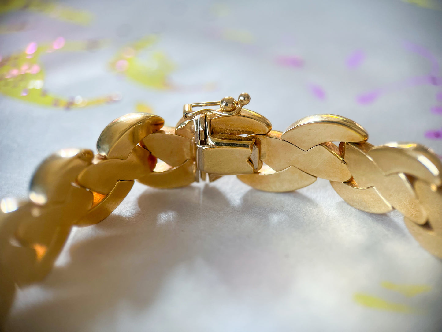 Vintage Super Chunky 14k Yellow Gold 7.5 Inch Bracelet