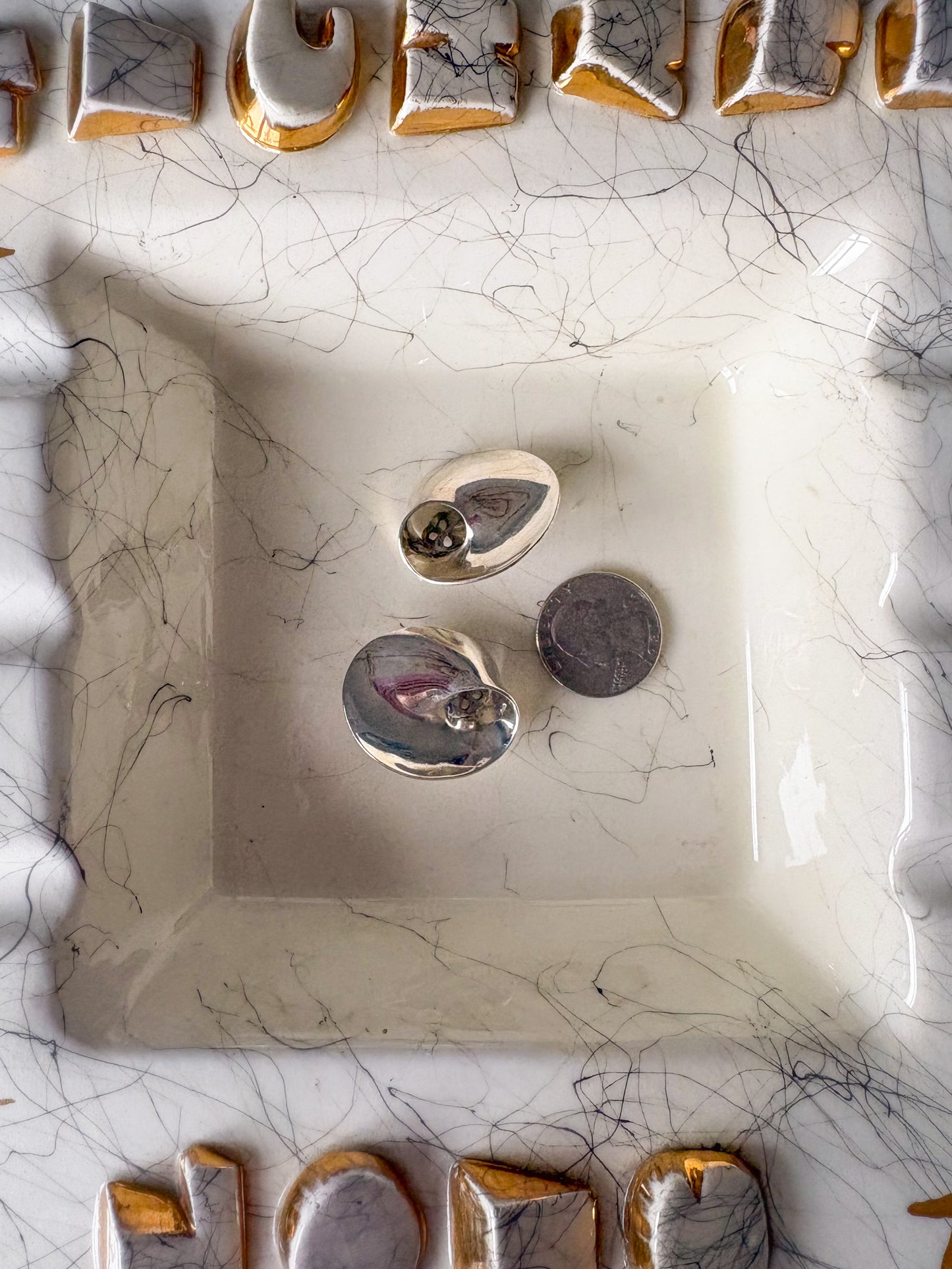 Vintage Sterling Silver Large Clip On Earrings, circa 1970s