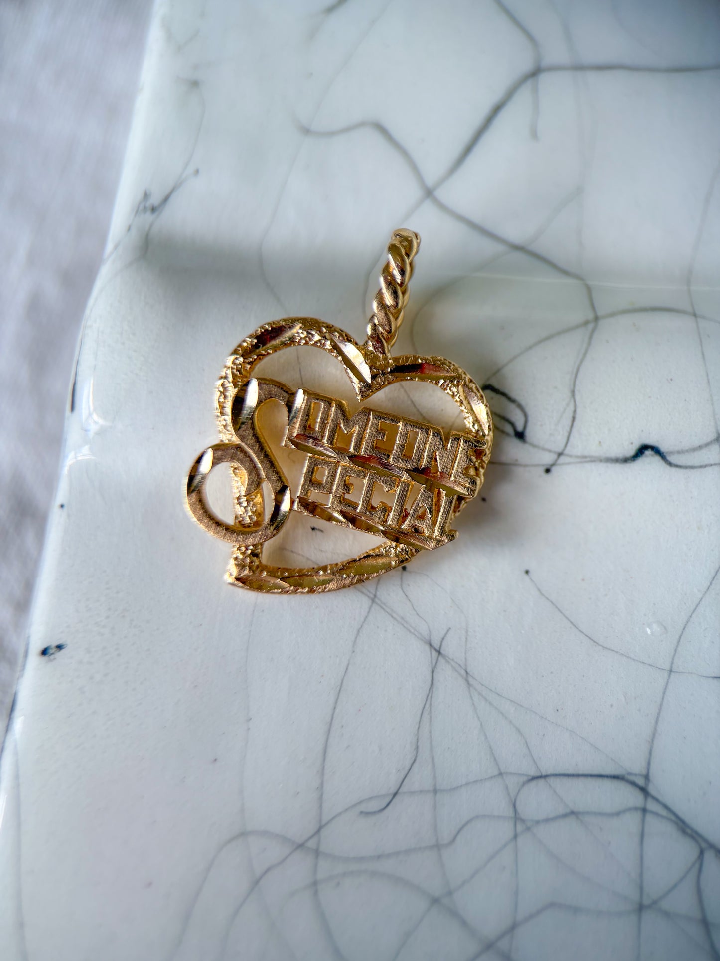 Vintage “Someone Special" 14k Yellow Gold Heart Charm
