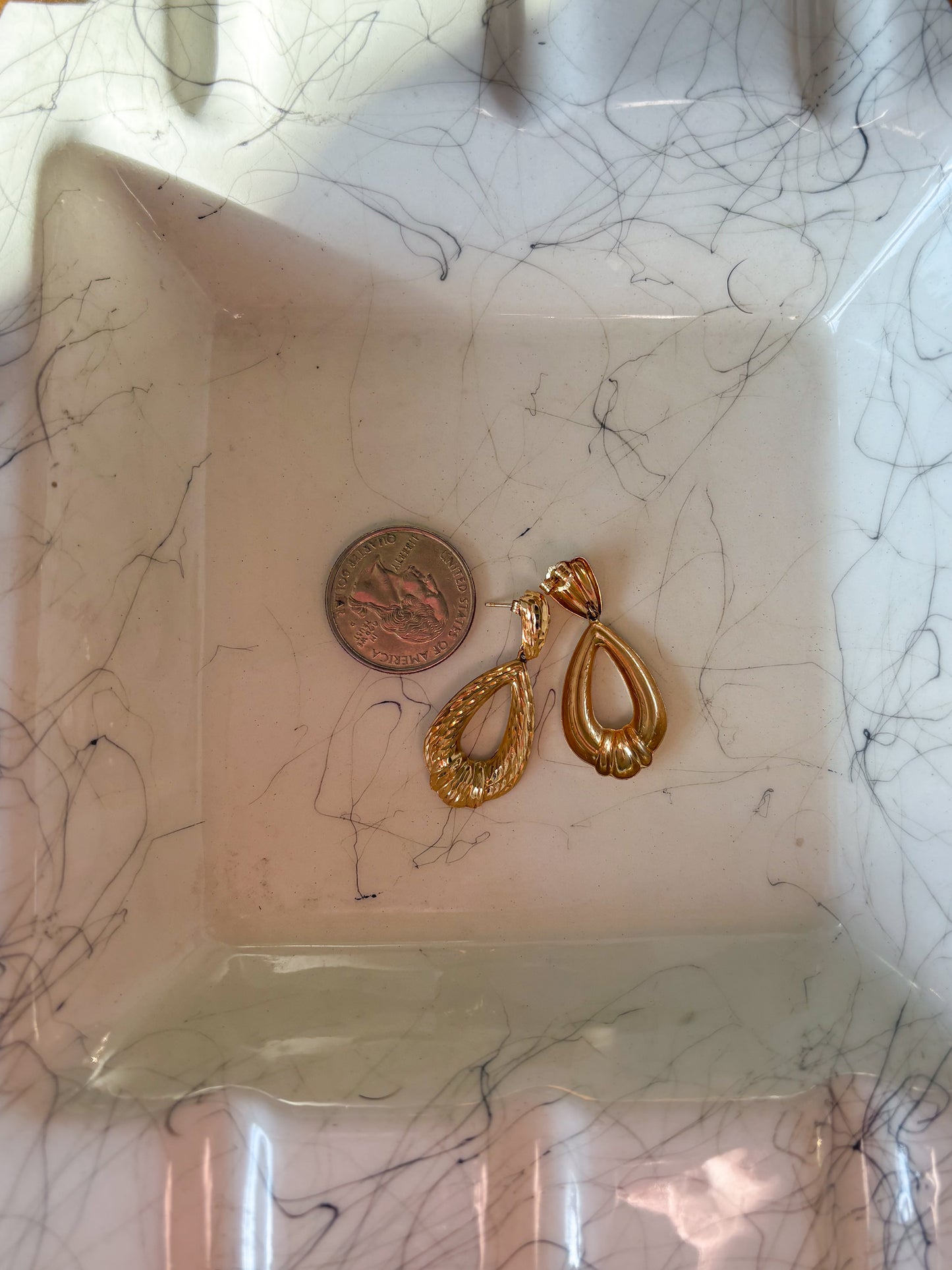 Vintage 14k Yellow Gold Dangle Drop Earrings