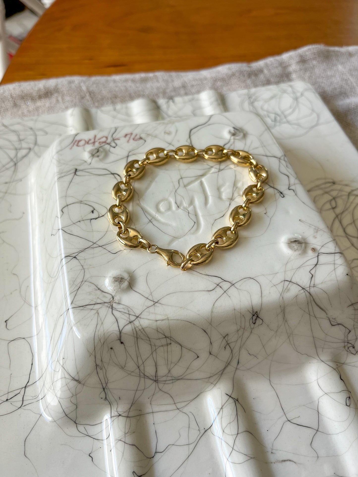 Puffed Mariner 10k Yellow Gold Chain 8 Inch Bracelets - 2 Widths Left