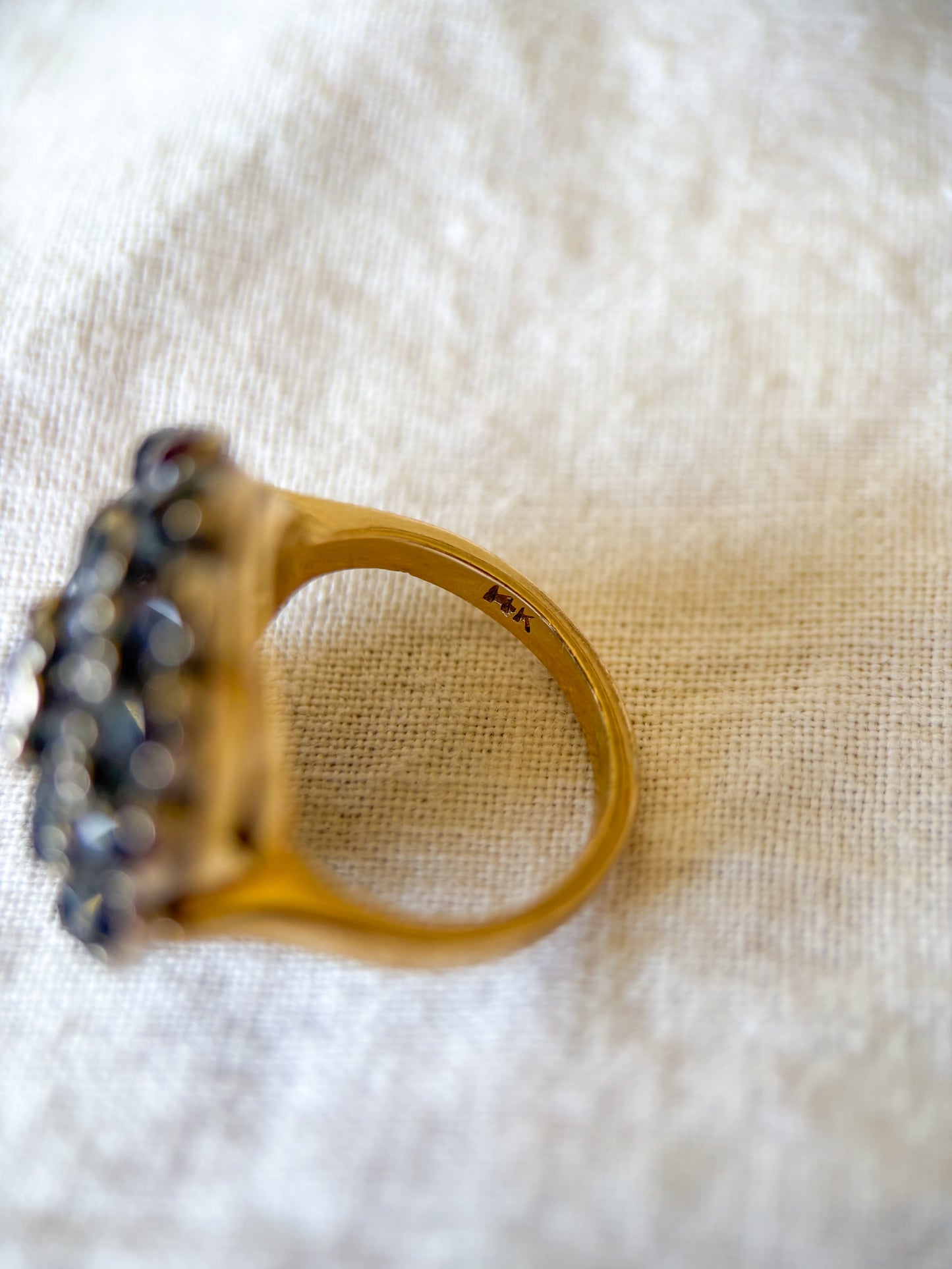 Vintage Natural Garnet 14k Yellow Gold Statement Ring
