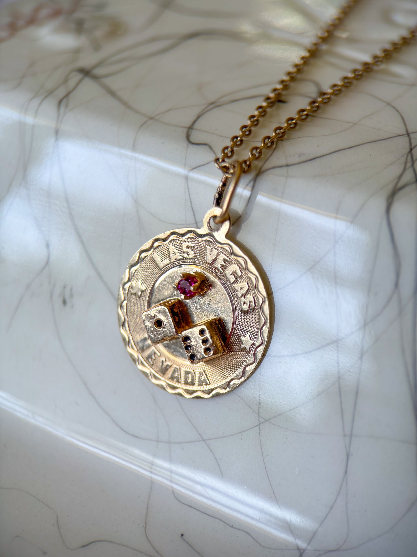 Vintage Las Vegas 14k Yellow Gold Charm, circa 1960's