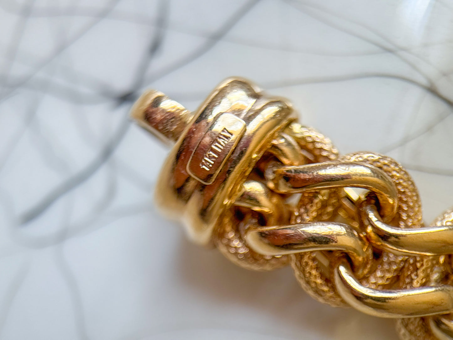Vintage Super Chunky Braided 14k Yellow Gold 7 Inch Bracelet