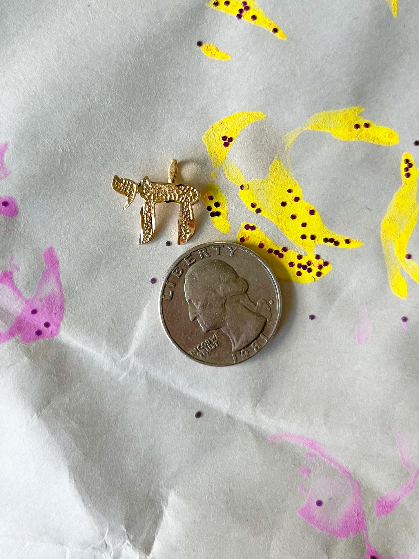 Vintage Small Chai 14k Yellow Gold Charm